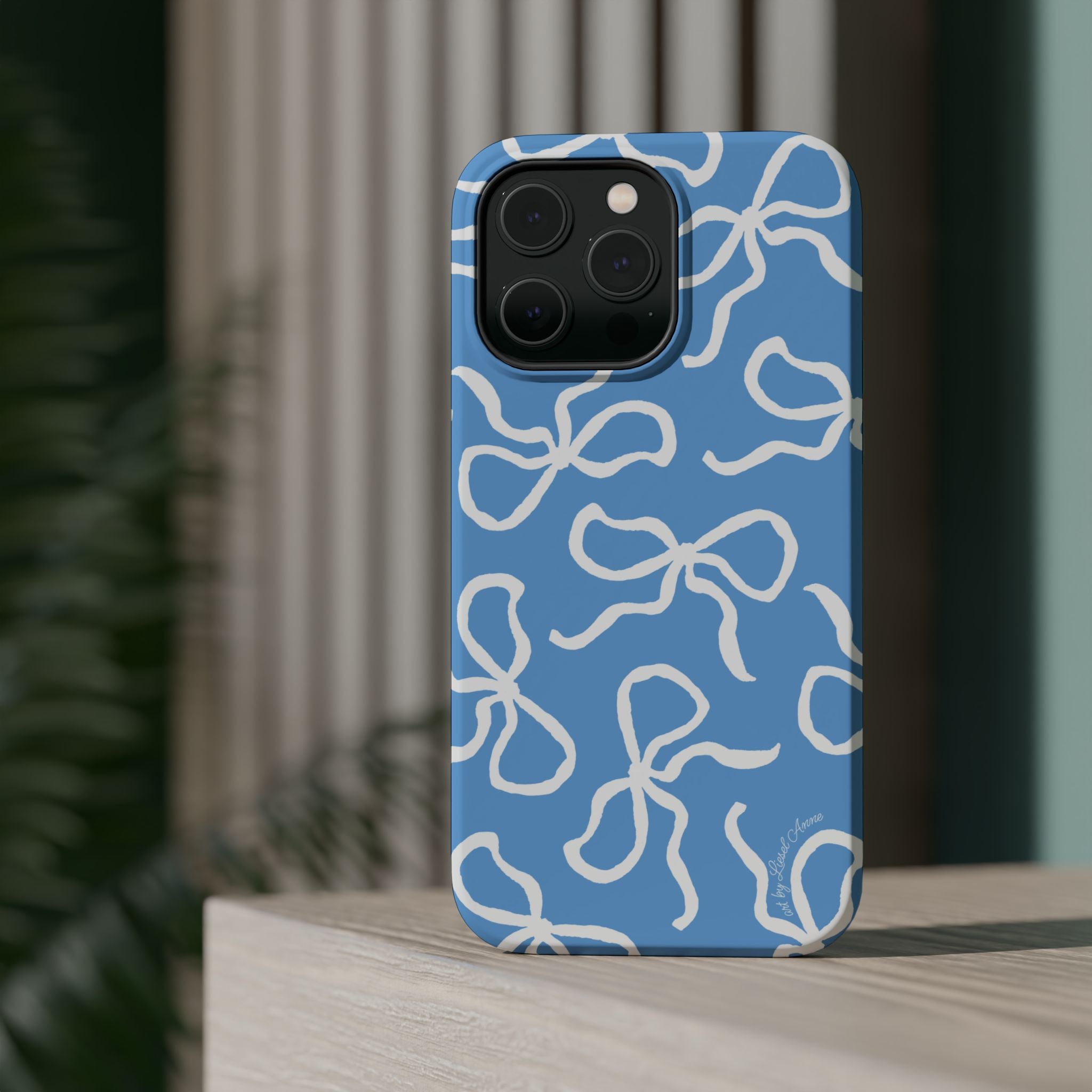 Blue & White Bows MagSafe Tough Case [iPhone 13 - iPhone 16]