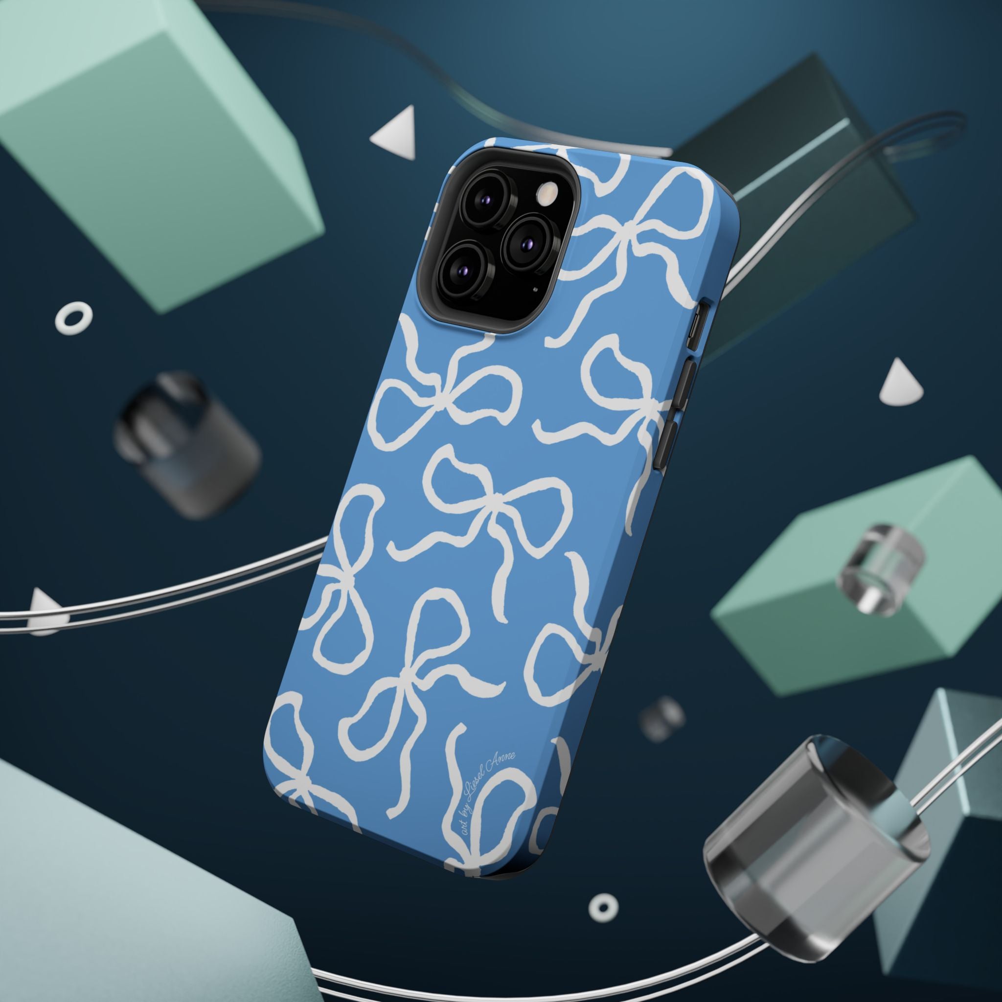 Blue & White Bows MagSafe Tough Case [iPhone 13 - iPhone 16]