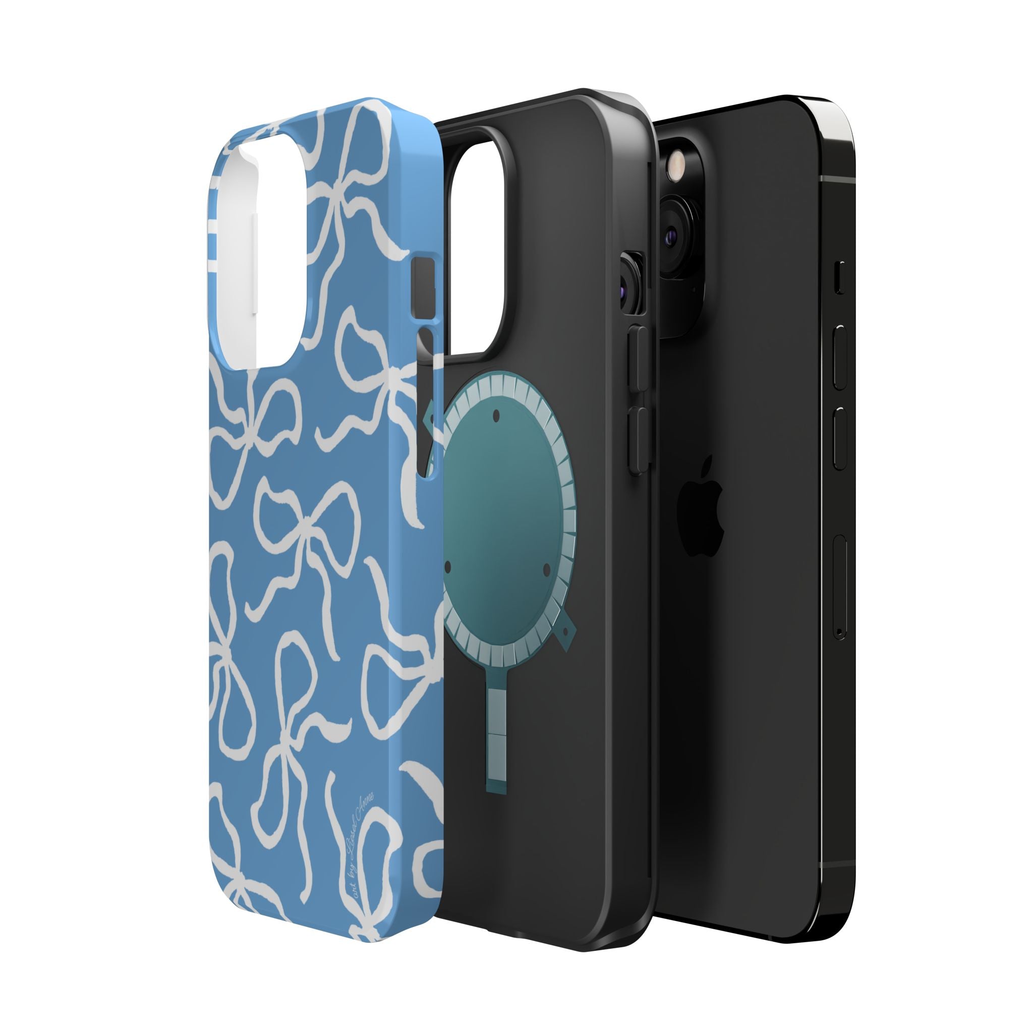 Blue & White Bows MagSafe Tough Case [iPhone 13 - iPhone 16]
