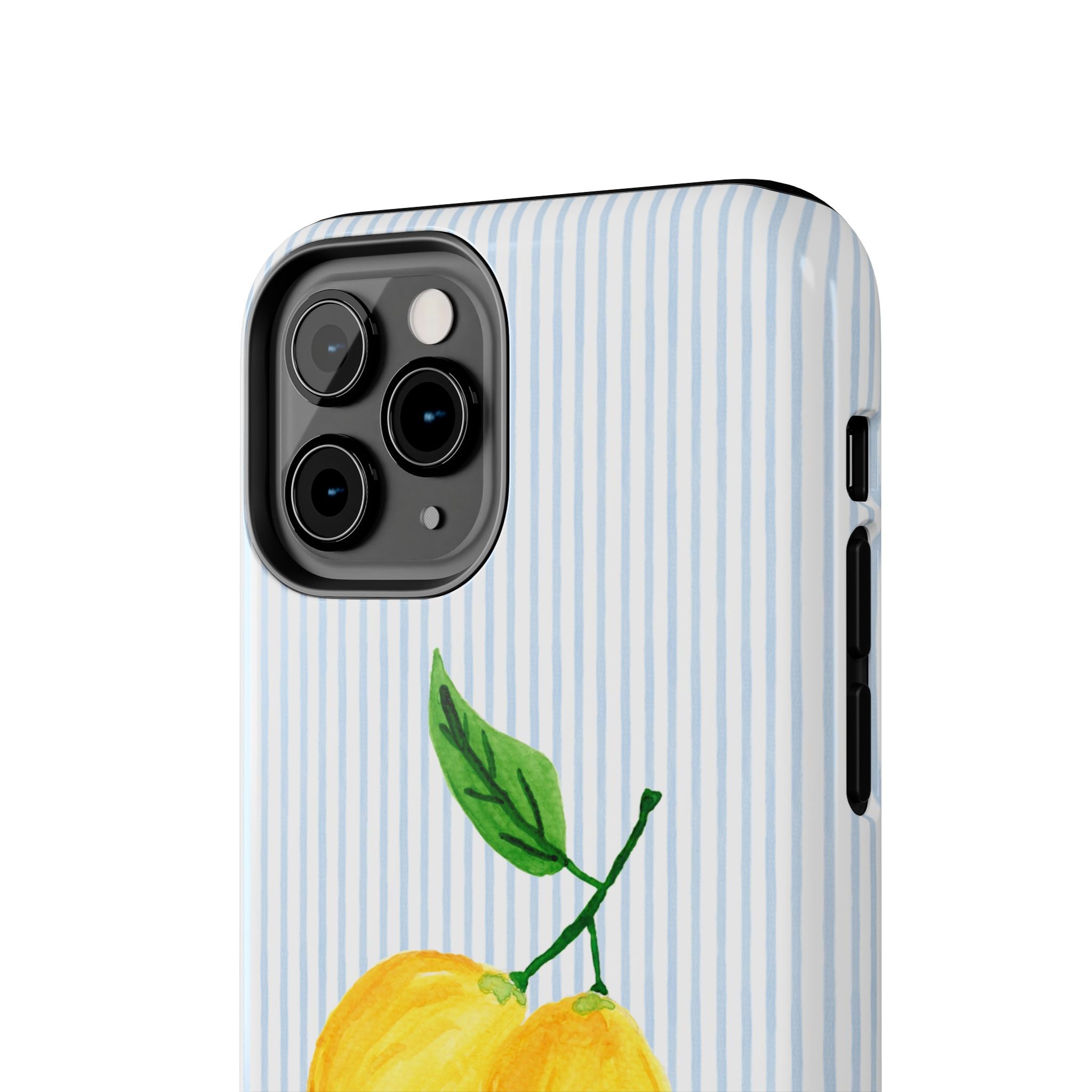 Lemon Stripe Monogrammed Tough Case [iPhone 14 - iPhone 11]