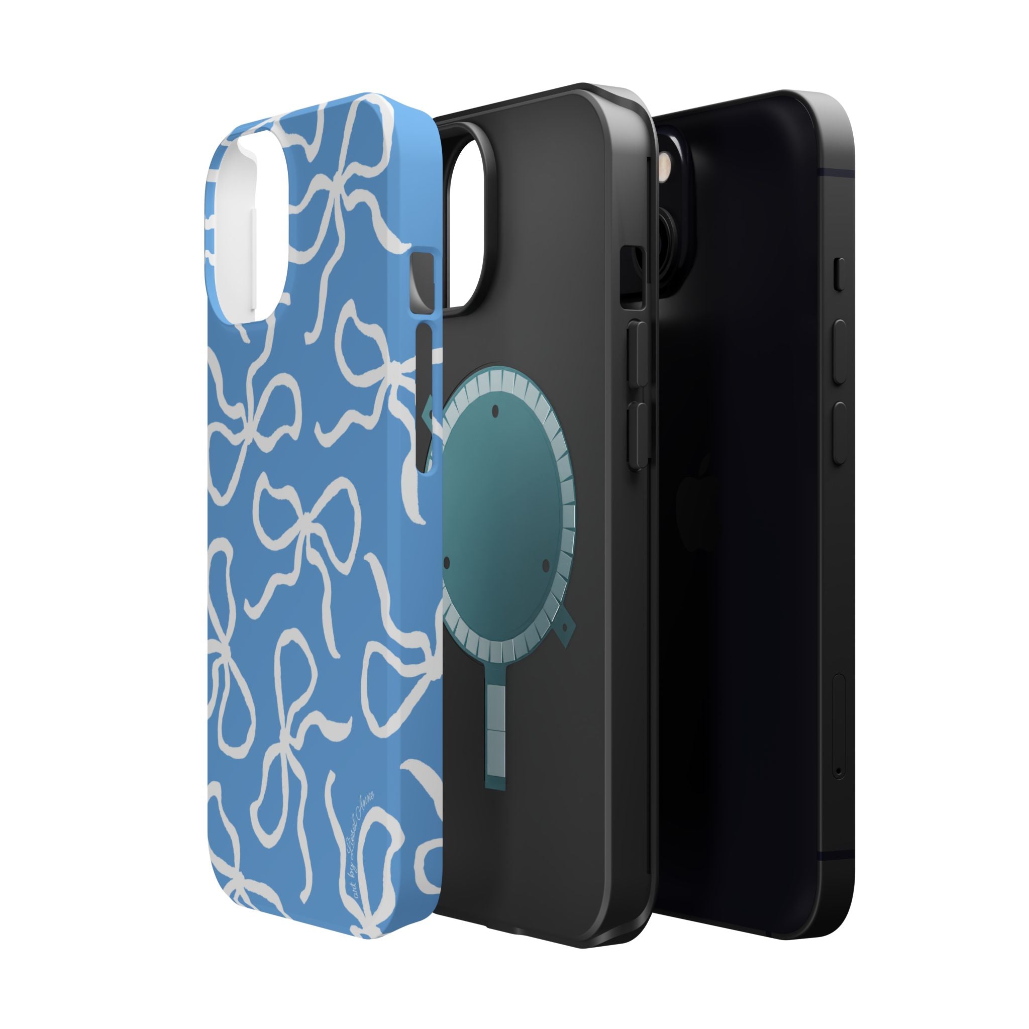 Blue & White Bows MagSafe Tough Case [iPhone 13 - iPhone 16]