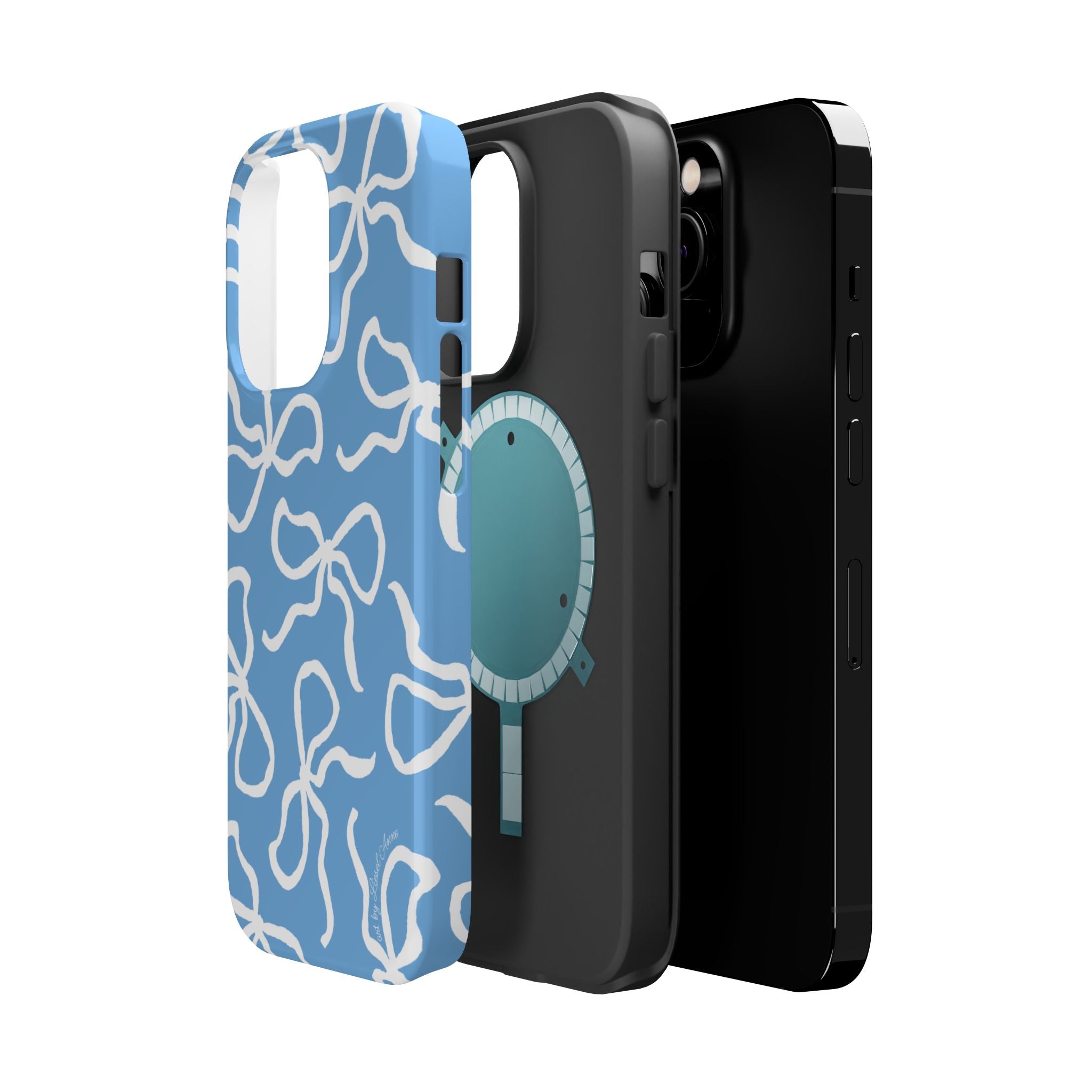 Blue & White Bows MagSafe Tough Case [iPhone 13 - iPhone 16]