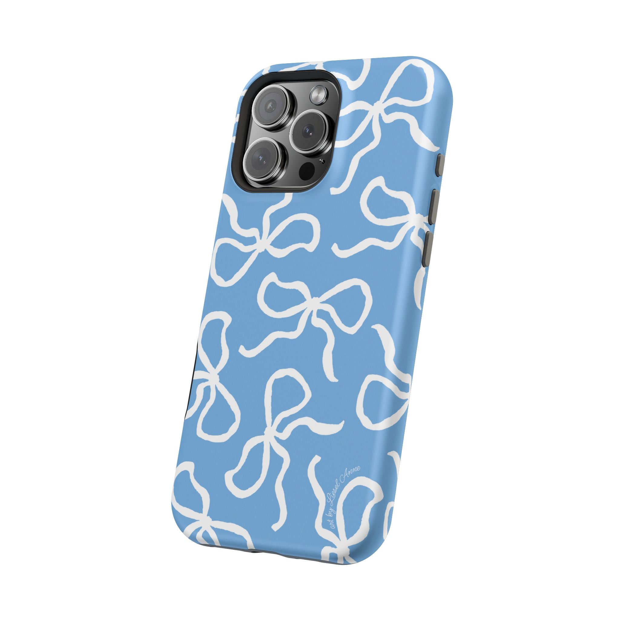 Blue & White Bows MagSafe Tough Case [iPhone 13 - iPhone 16]
