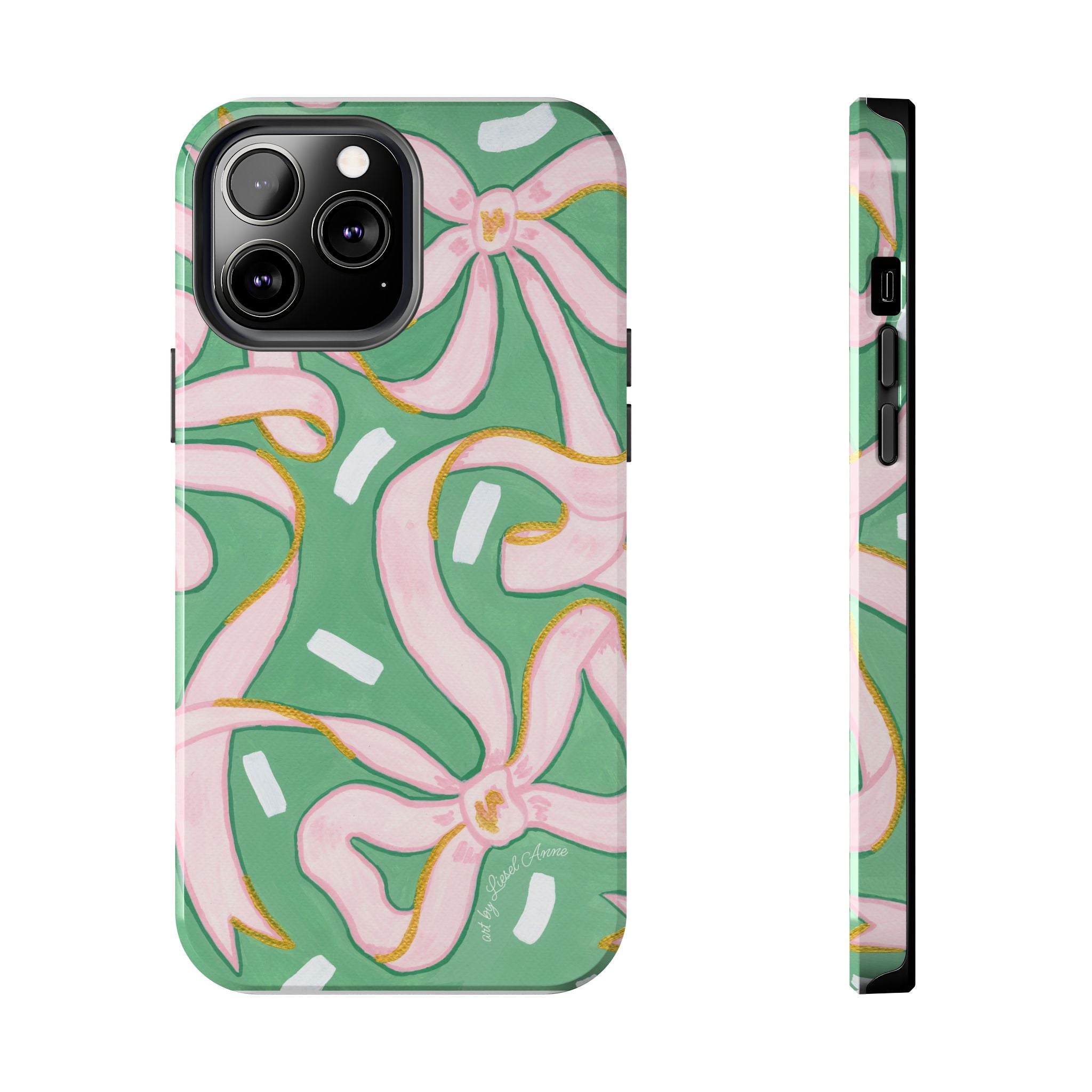 Pink and Green Bows Tough Case [iPhone 14 - iPhone 11]