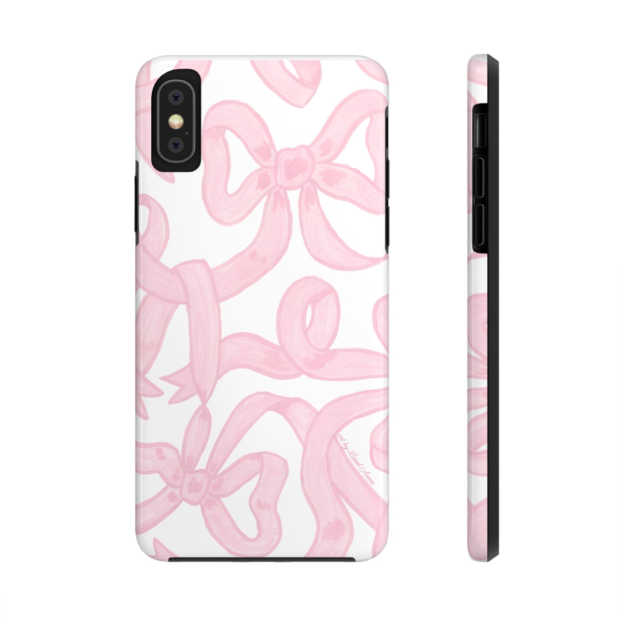 Pink Bows Phone Case - Tough Dual Layer Protection for iPhone 11 to 14
