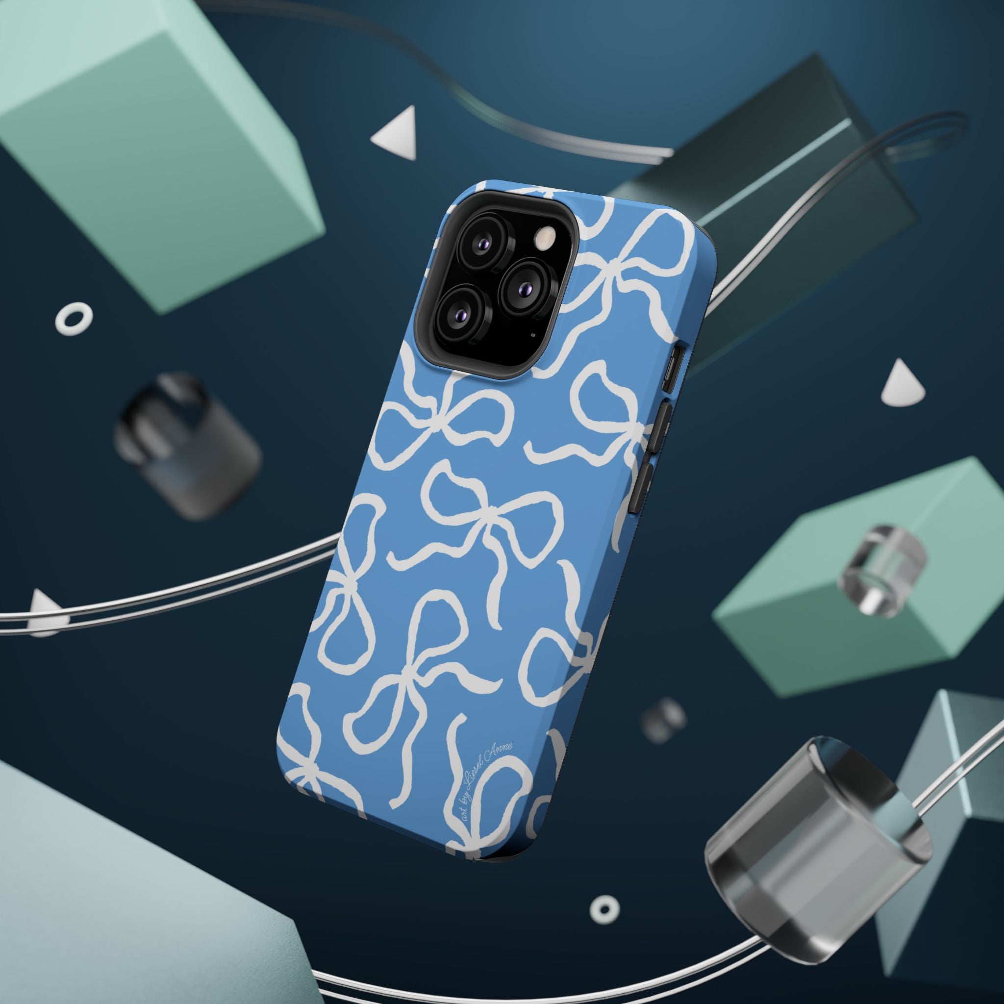 Blue & White Bows MagSafe Tough Case [iPhone 13 - iPhone 16]