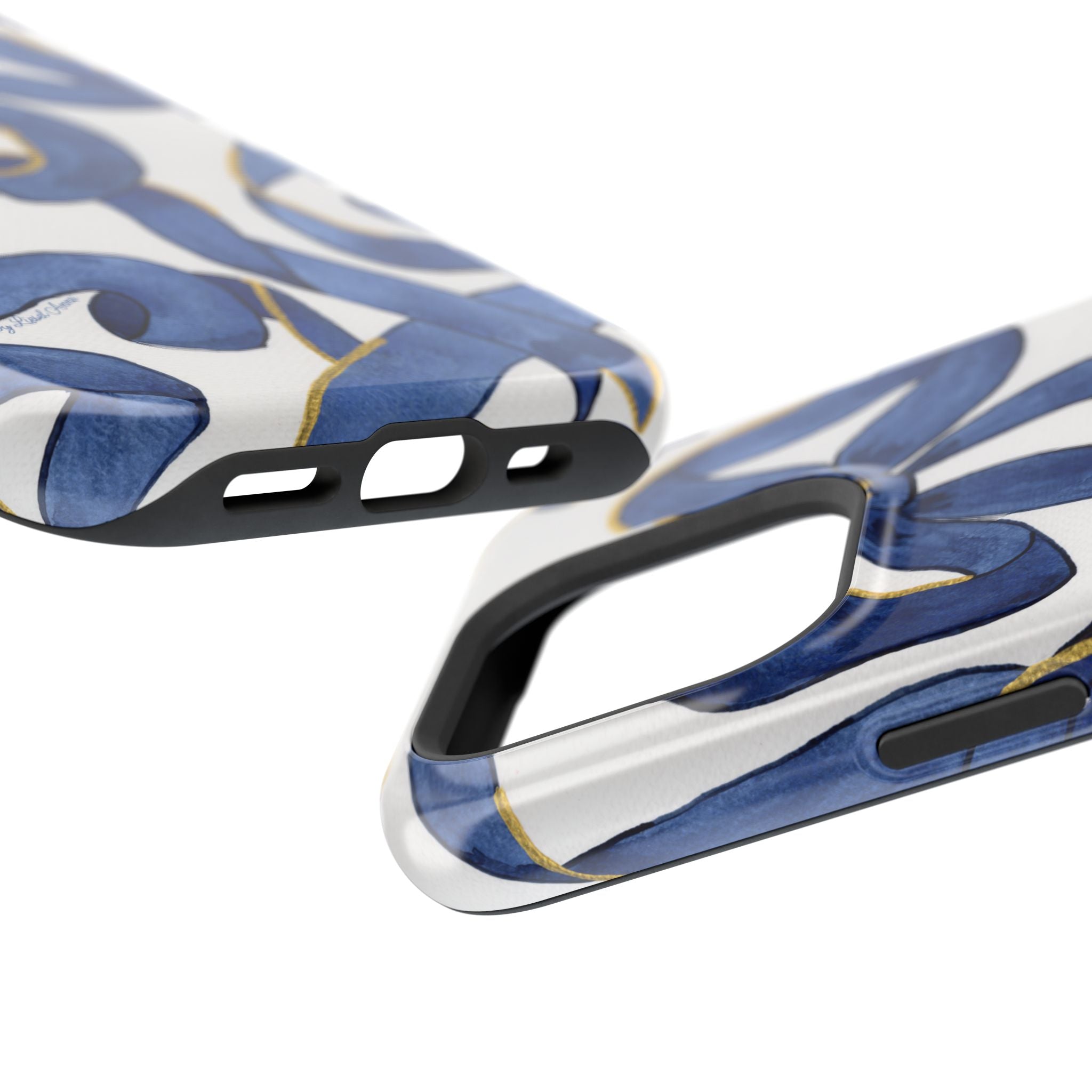 Navy Blue & White Bows MagSafe Tough Case [iPhone 13 - iPhone 16]