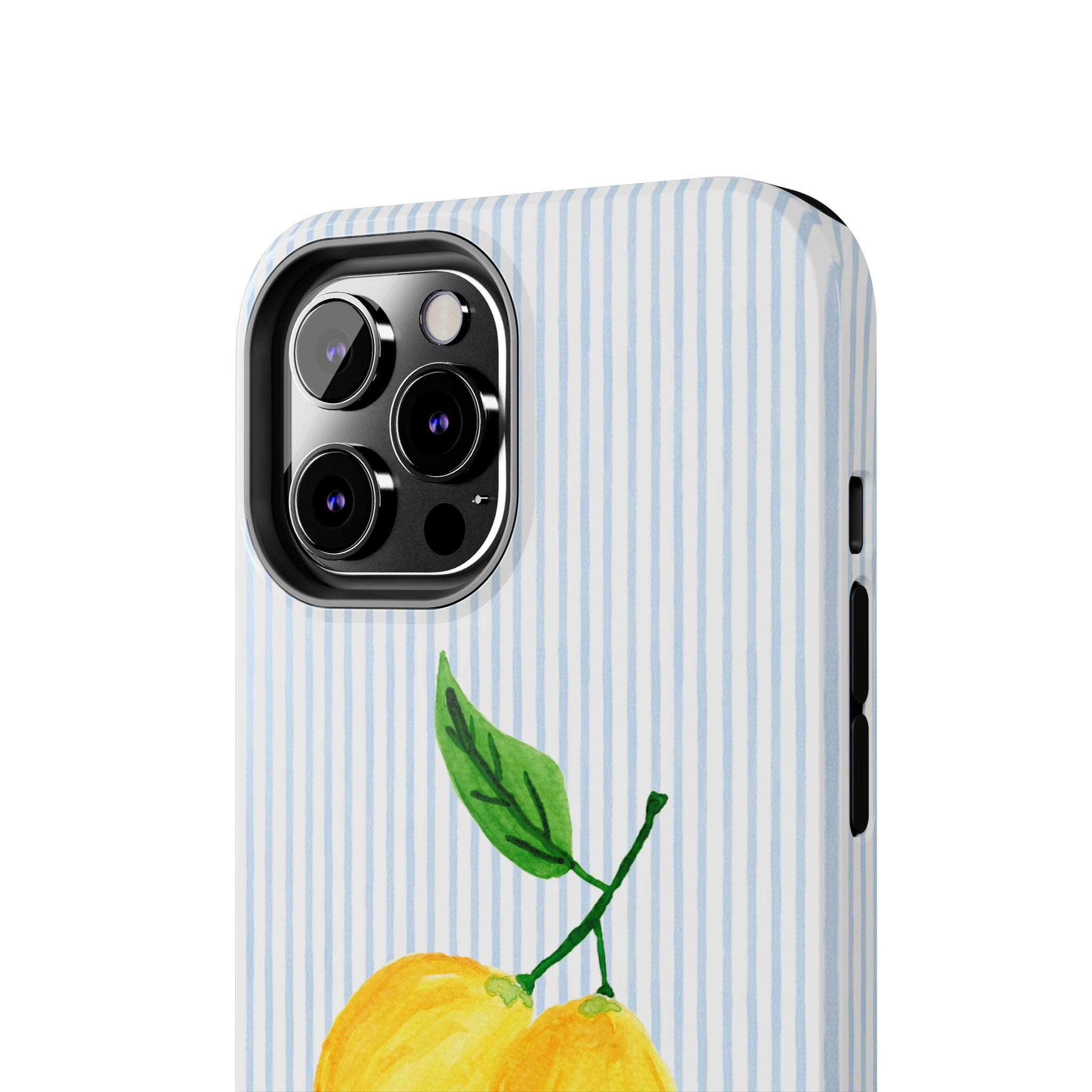 Lemon Stripe Monogrammed Tough Case [iPhone 14 - iPhone 11]