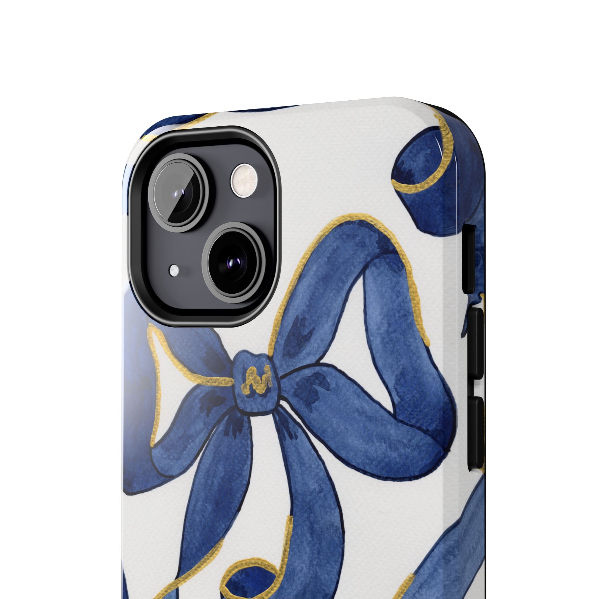 Navy Blue & White Bows Tough Case [iPhone 14 - iPhone 11]