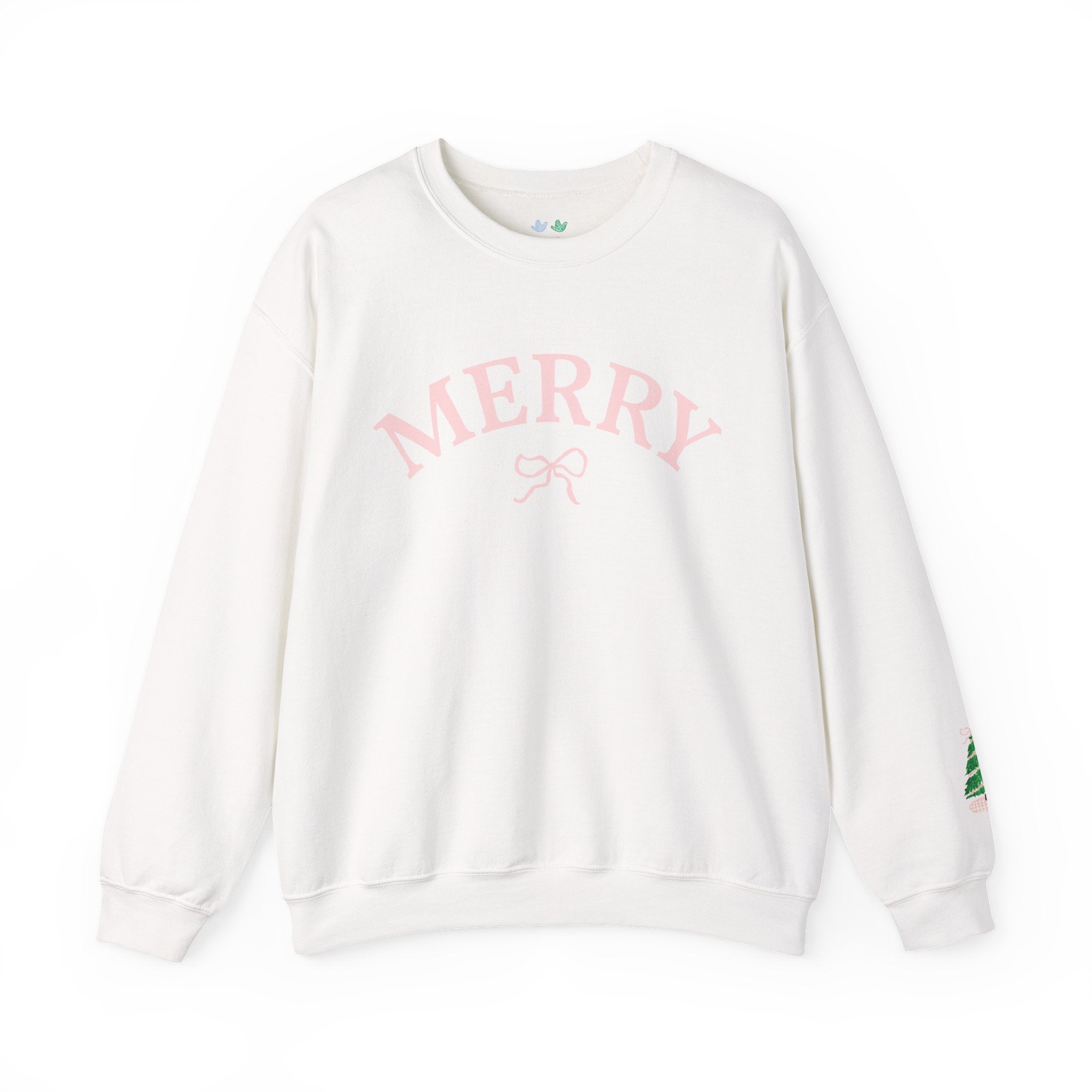 Merry Christmas Pink Bow Crewneck Sweatshirt