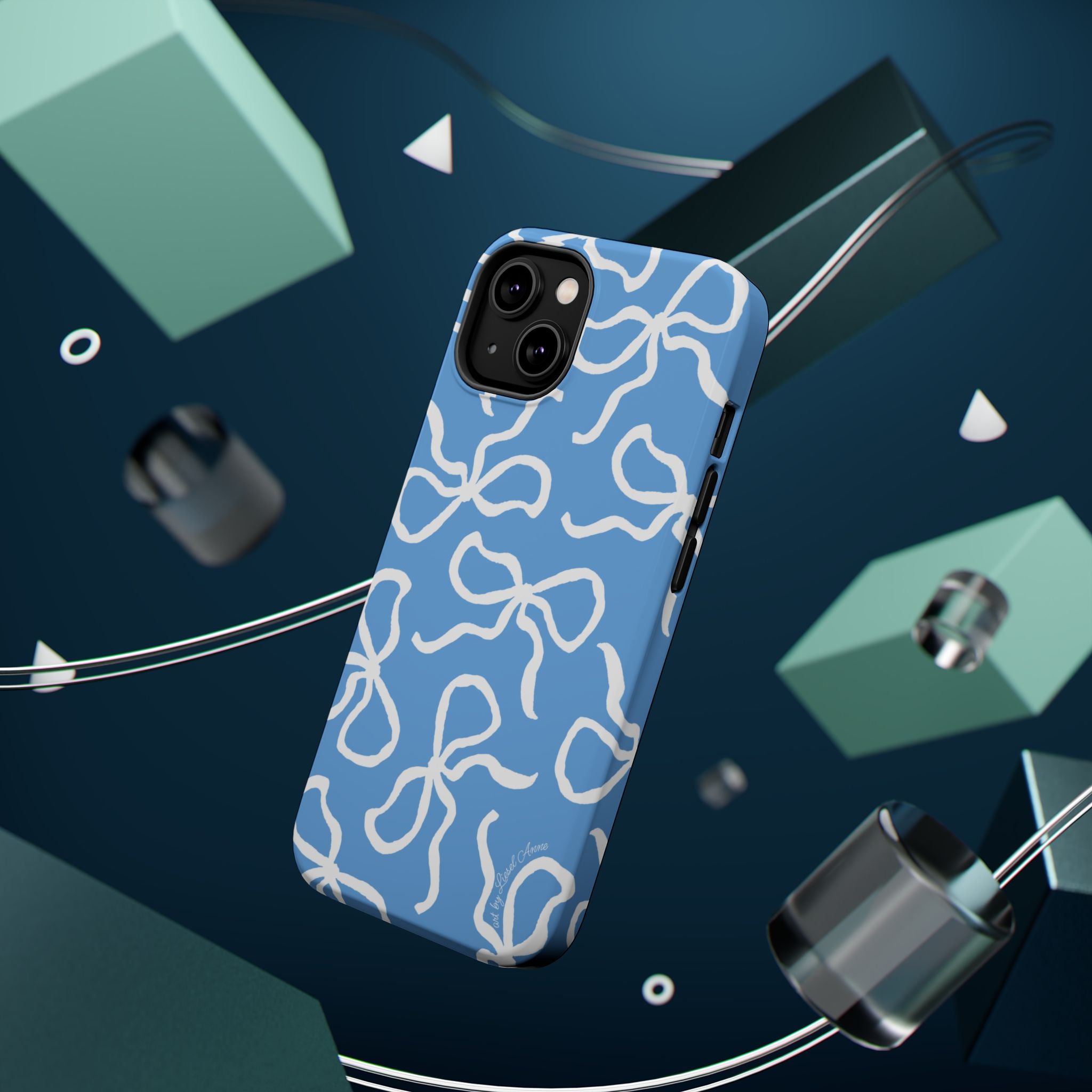 Blue & White Bows MagSafe Tough Case [iPhone 13 - iPhone 16]