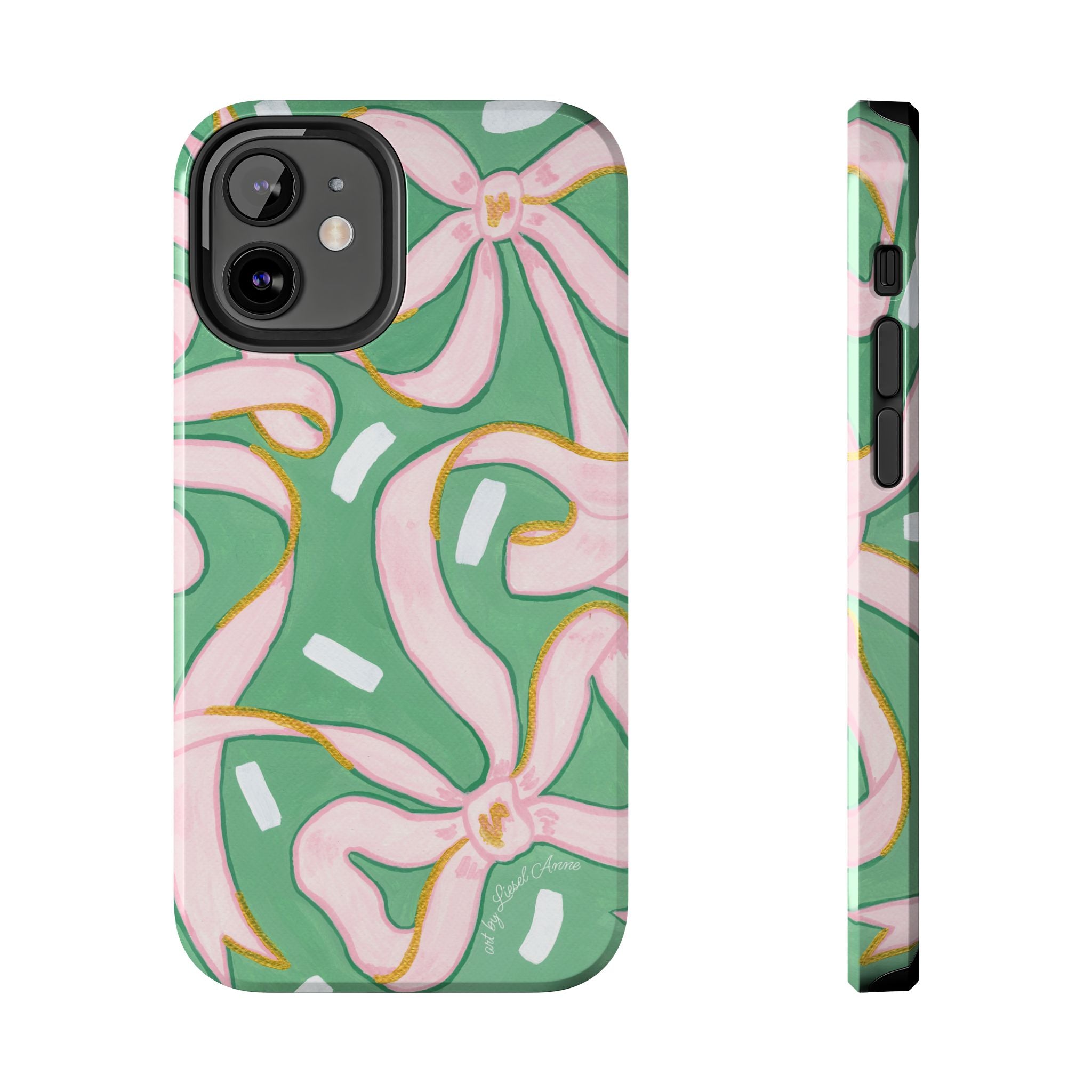Pink and Green Bows Tough Case [iPhone 14 - iPhone 11]