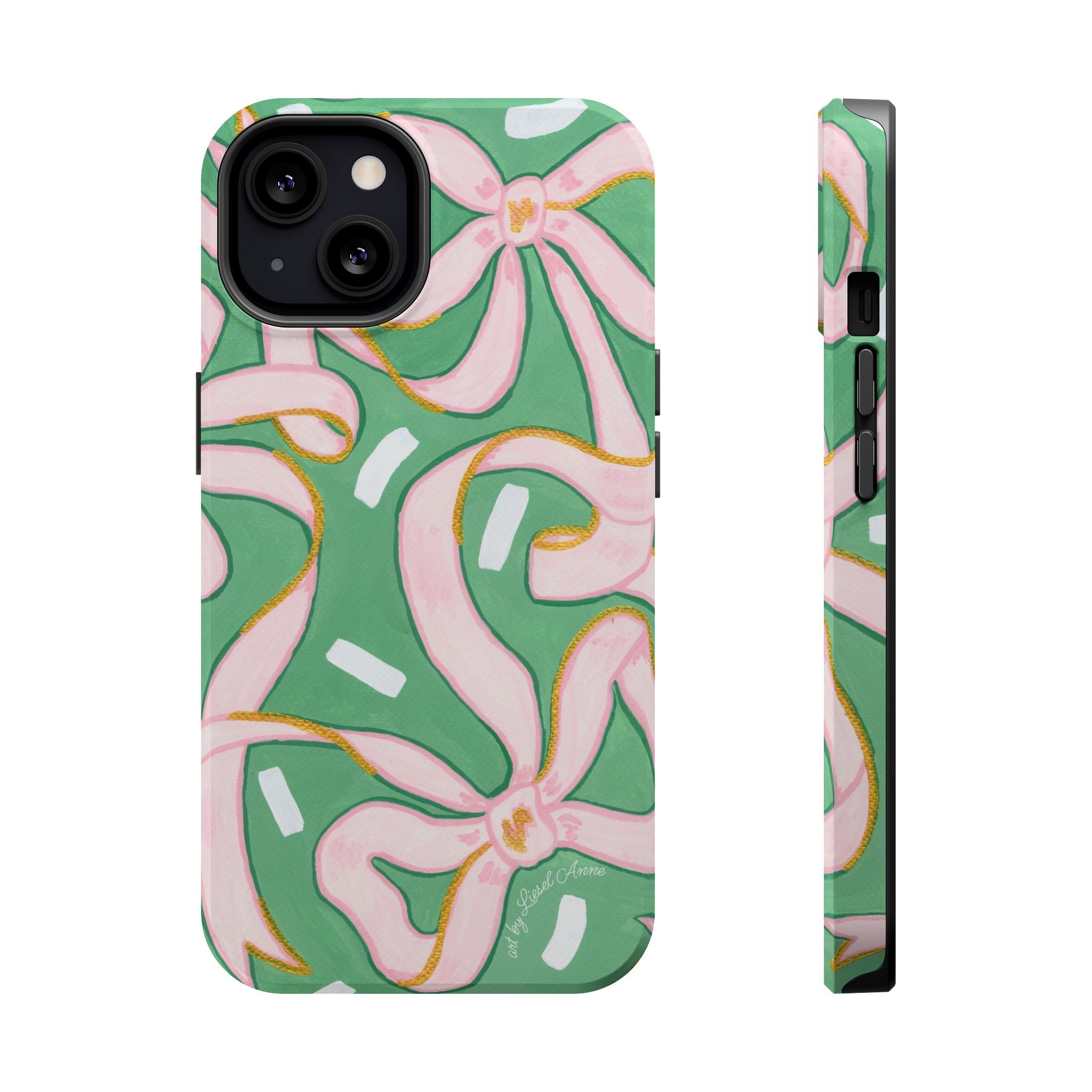 Pink & Green Bows MagSafe Tough Case [iPhone 13 - iPhone 16]