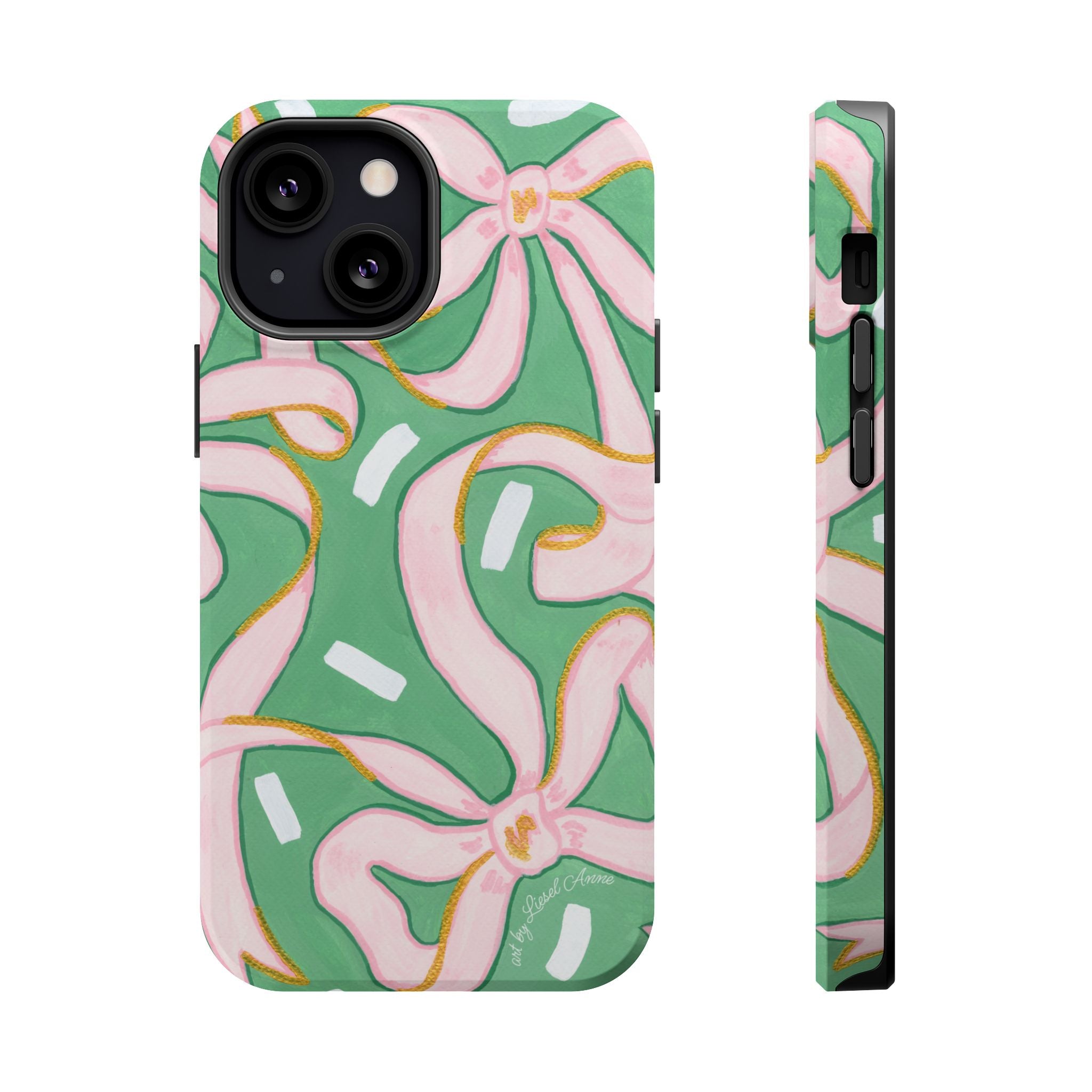 Pink & Green Bows MagSafe Tough Case [iPhone 13 - iPhone 16]