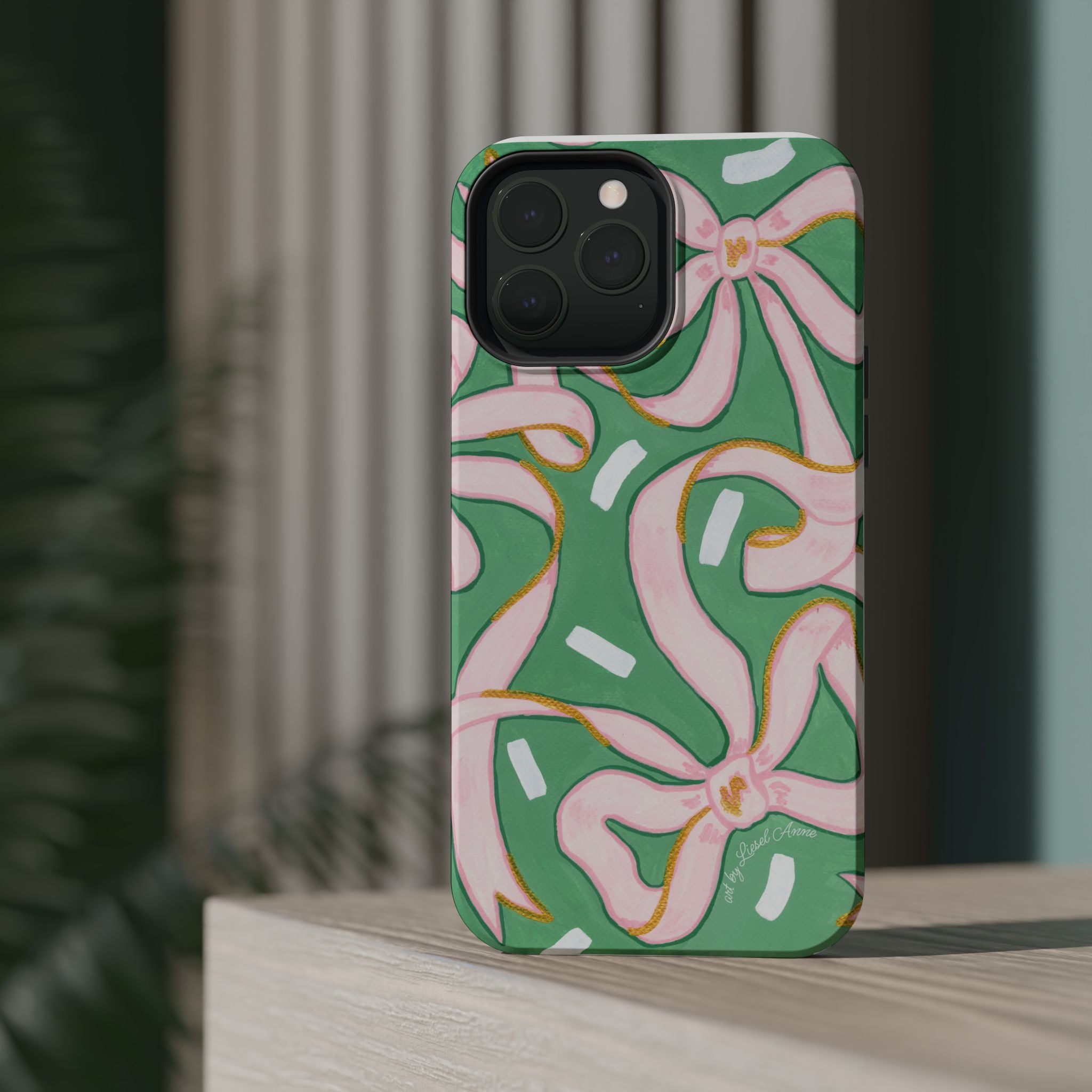 Pink & Green Bows MagSafe Tough Case [iPhone 13 - iPhone 16]