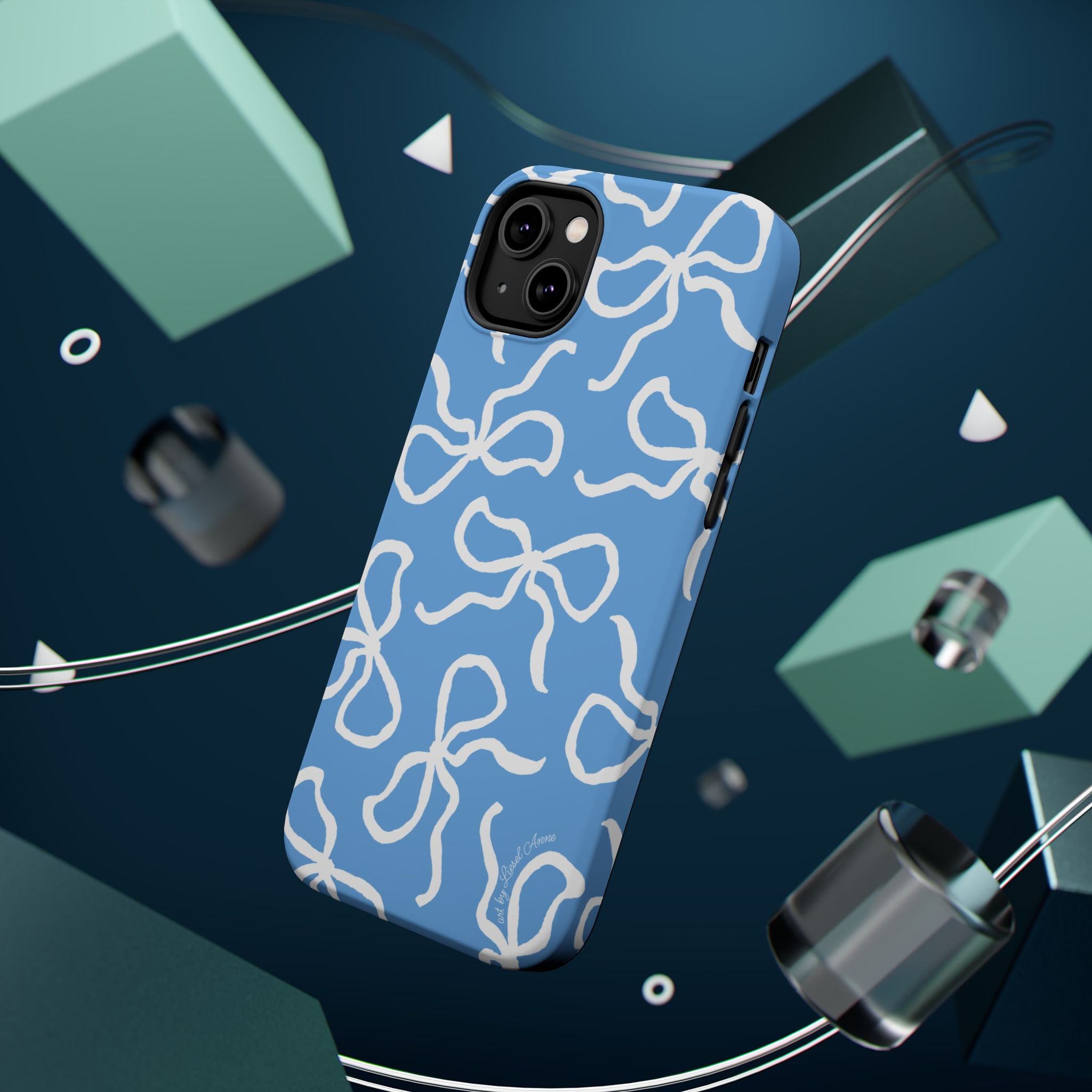 Blue & White Bows MagSafe Tough Case [iPhone 13 - iPhone 16]