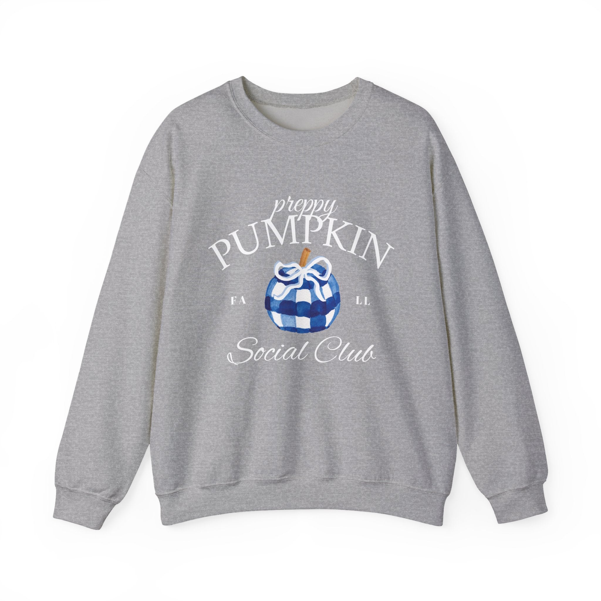 Preppy Pumpkin Sweatshirt [Cozy Fall Crewneck & Gingham Pumpkin]