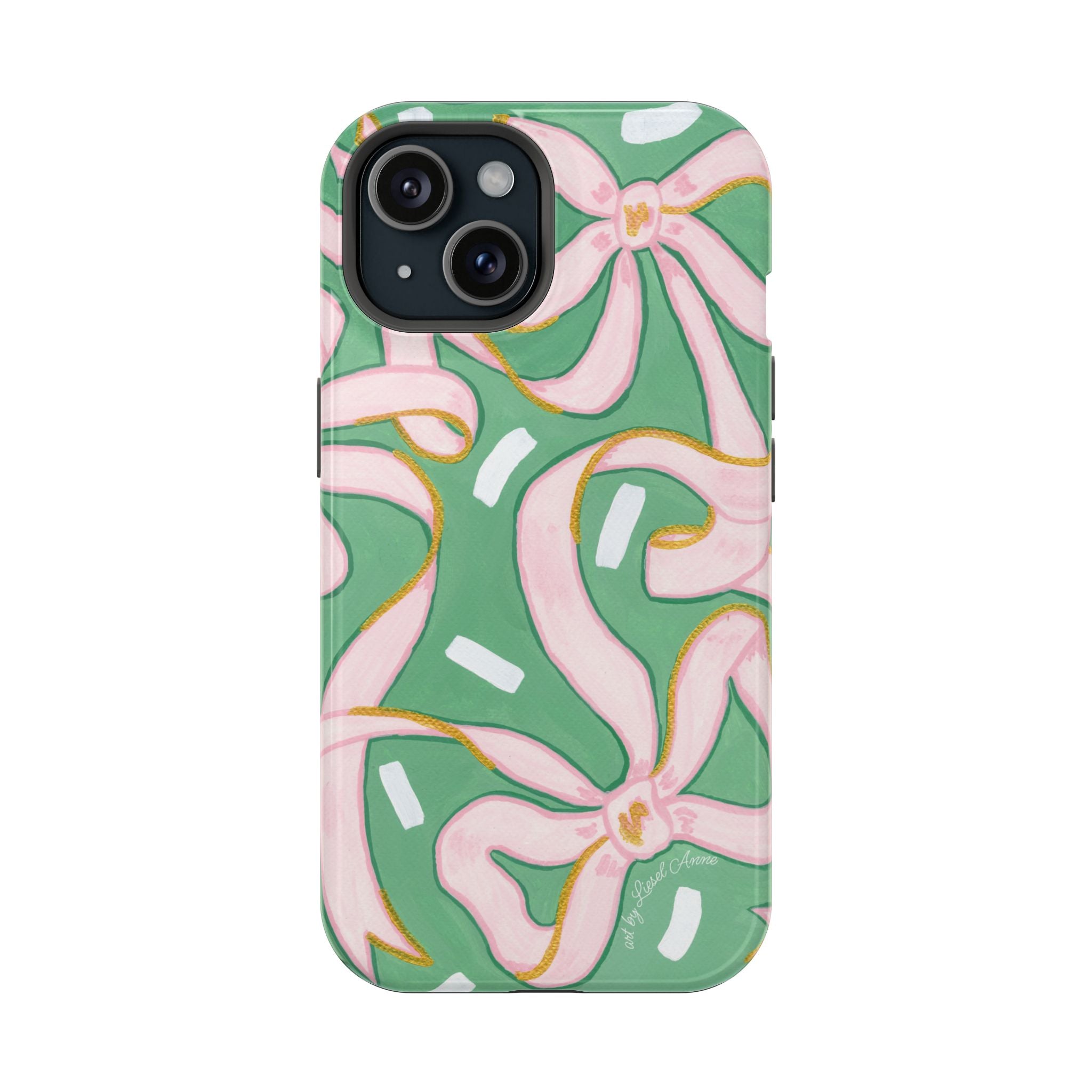 Pink & Green Bows MagSafe Tough Case [iPhone 13 - iPhone 16]