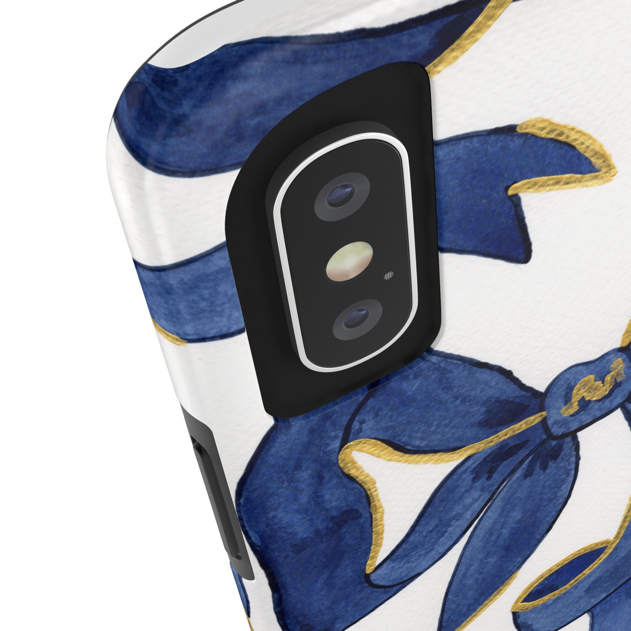 Navy Blue & White Bows Tough Case [iPhone 14 - iPhone 11]