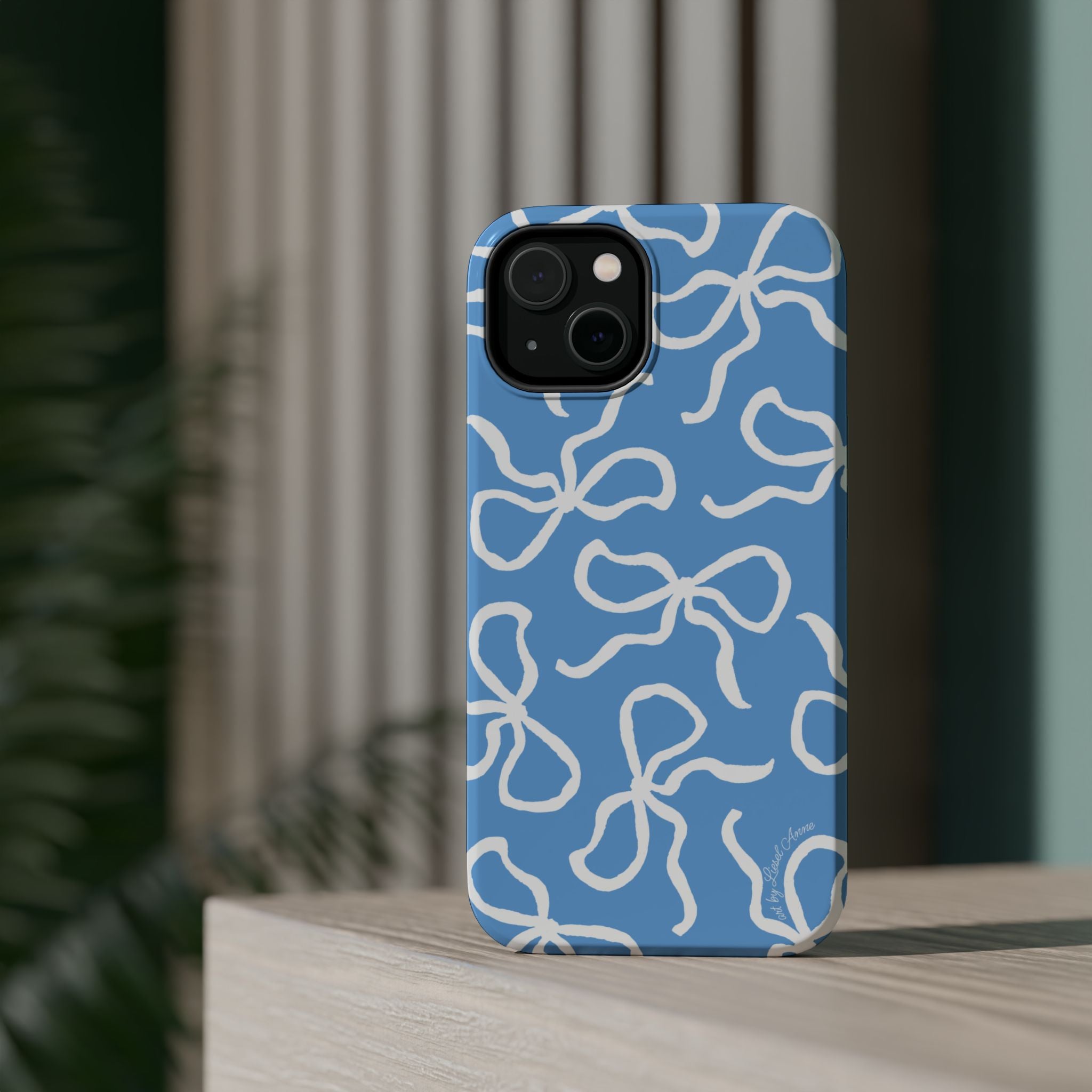 Blue & White Bows MagSafe Tough Case [iPhone 13 - iPhone 16]
