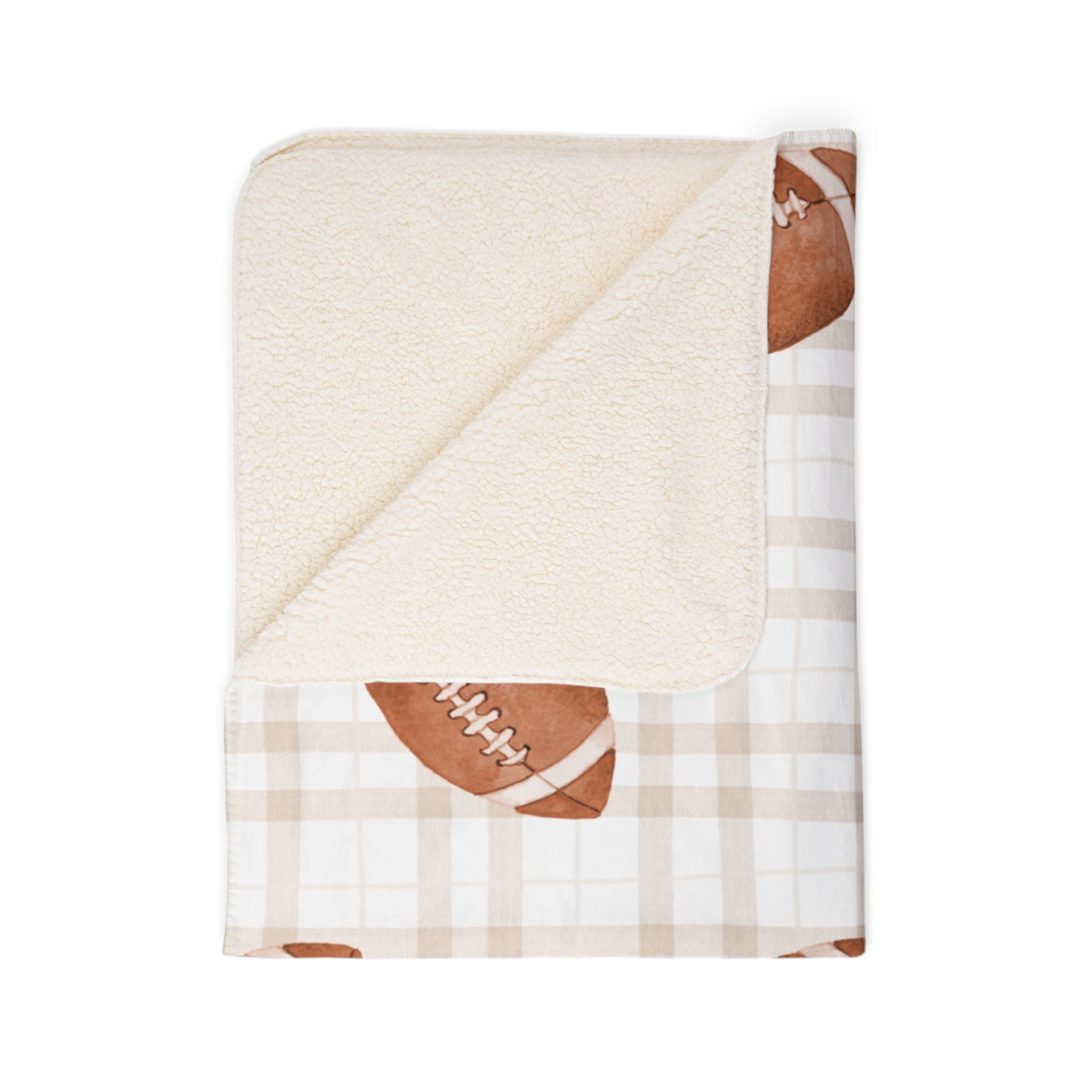 Football Game Day Sherpa Plaid Blanket
