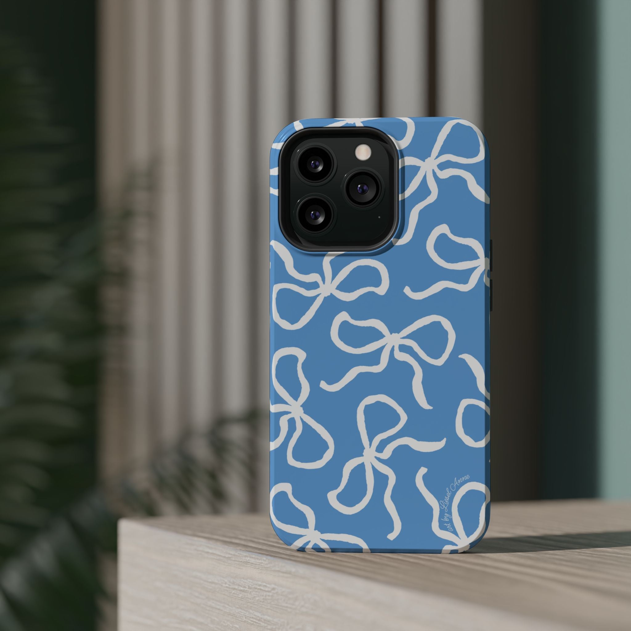 Blue & White Bows MagSafe Tough Case [iPhone 13 - iPhone 16]