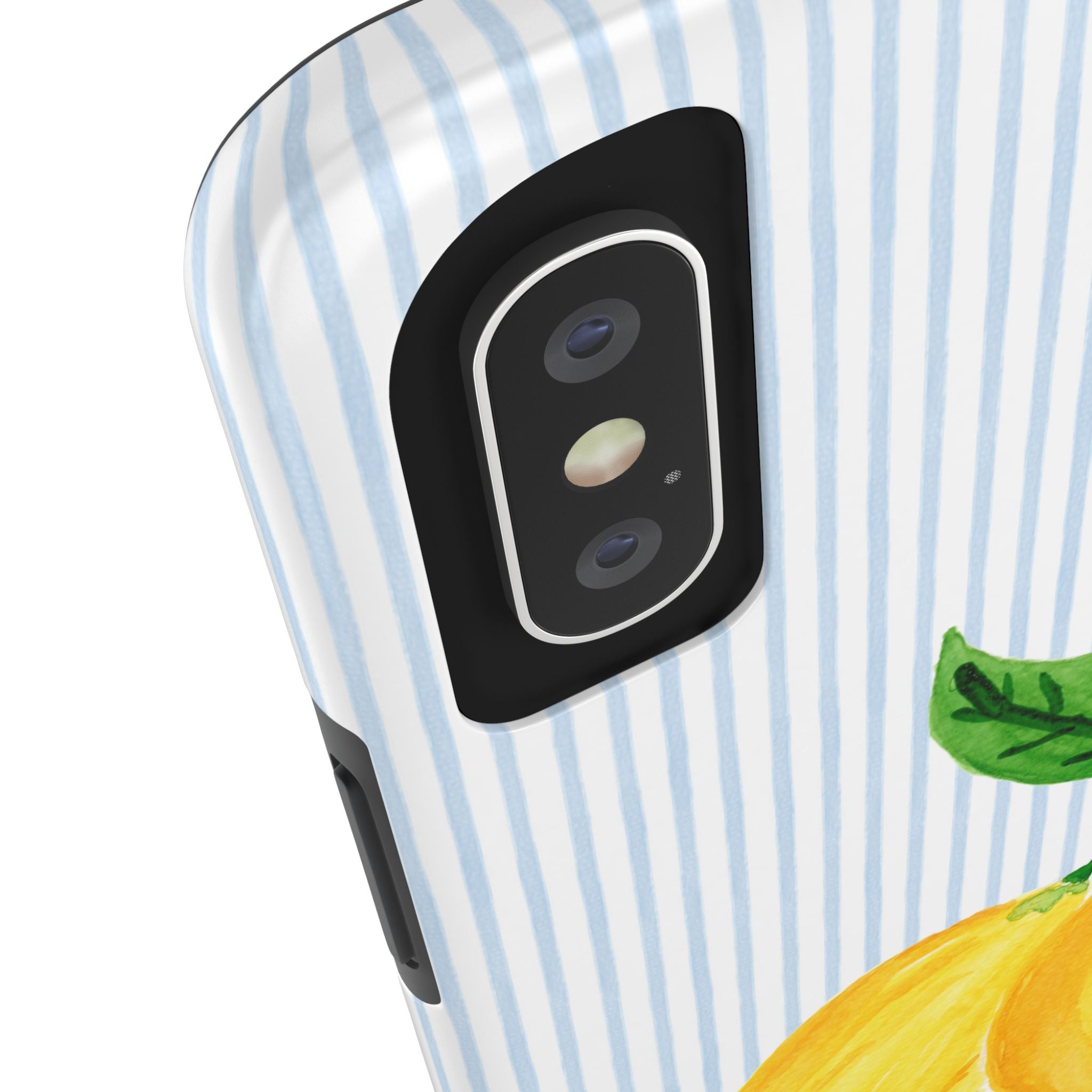 Lemon Stripe Monogrammed Tough Case [iPhone 14 - iPhone 11]