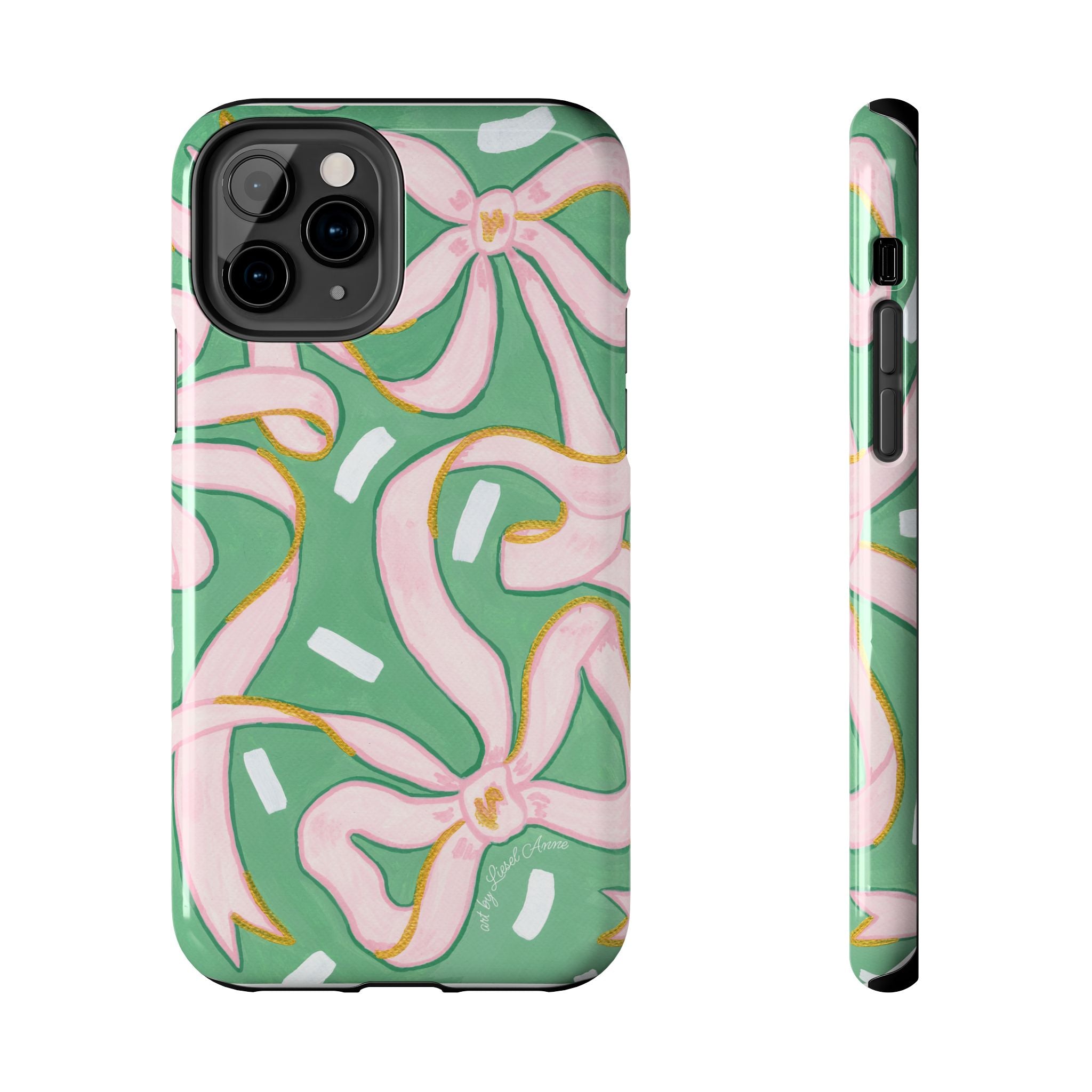 Pink and Green Bows Tough Case [iPhone 14 - iPhone 11]
