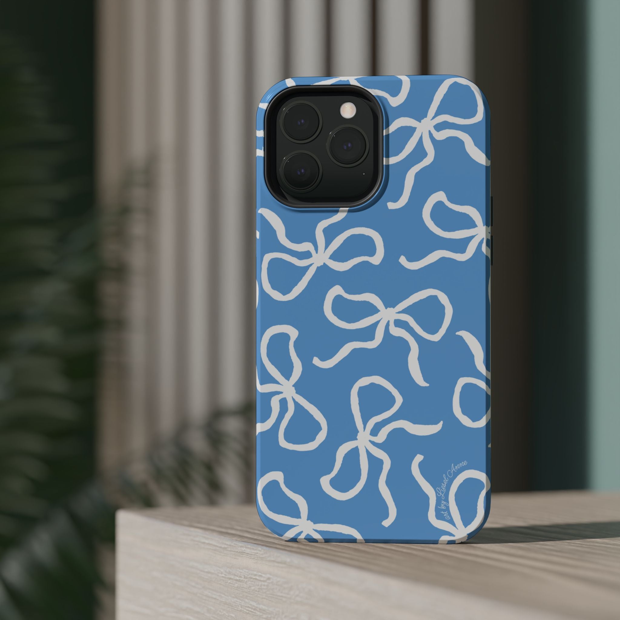 Blue & White Bows MagSafe Tough Case [iPhone 13 - iPhone 16]