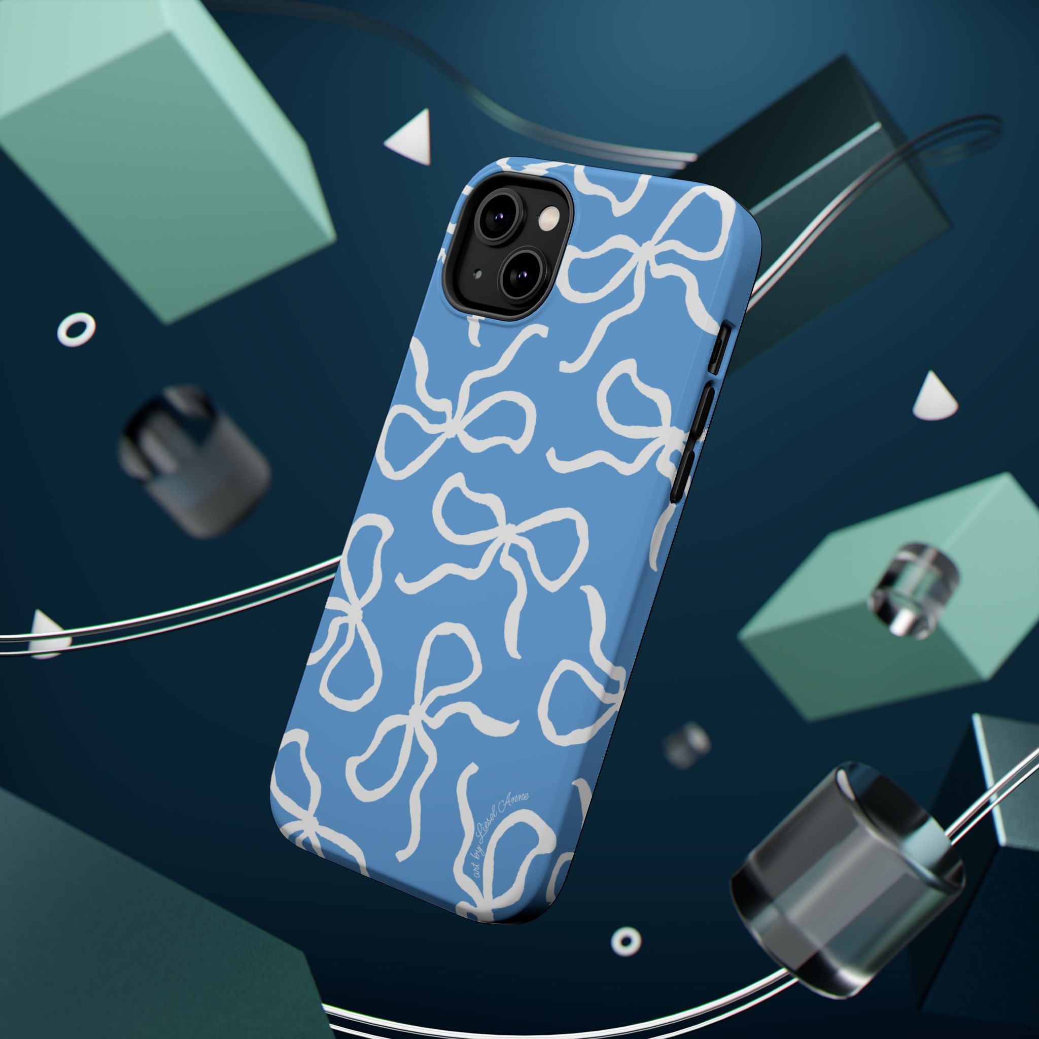 Blue & White Bows MagSafe Tough Case [iPhone 13 - iPhone 16]