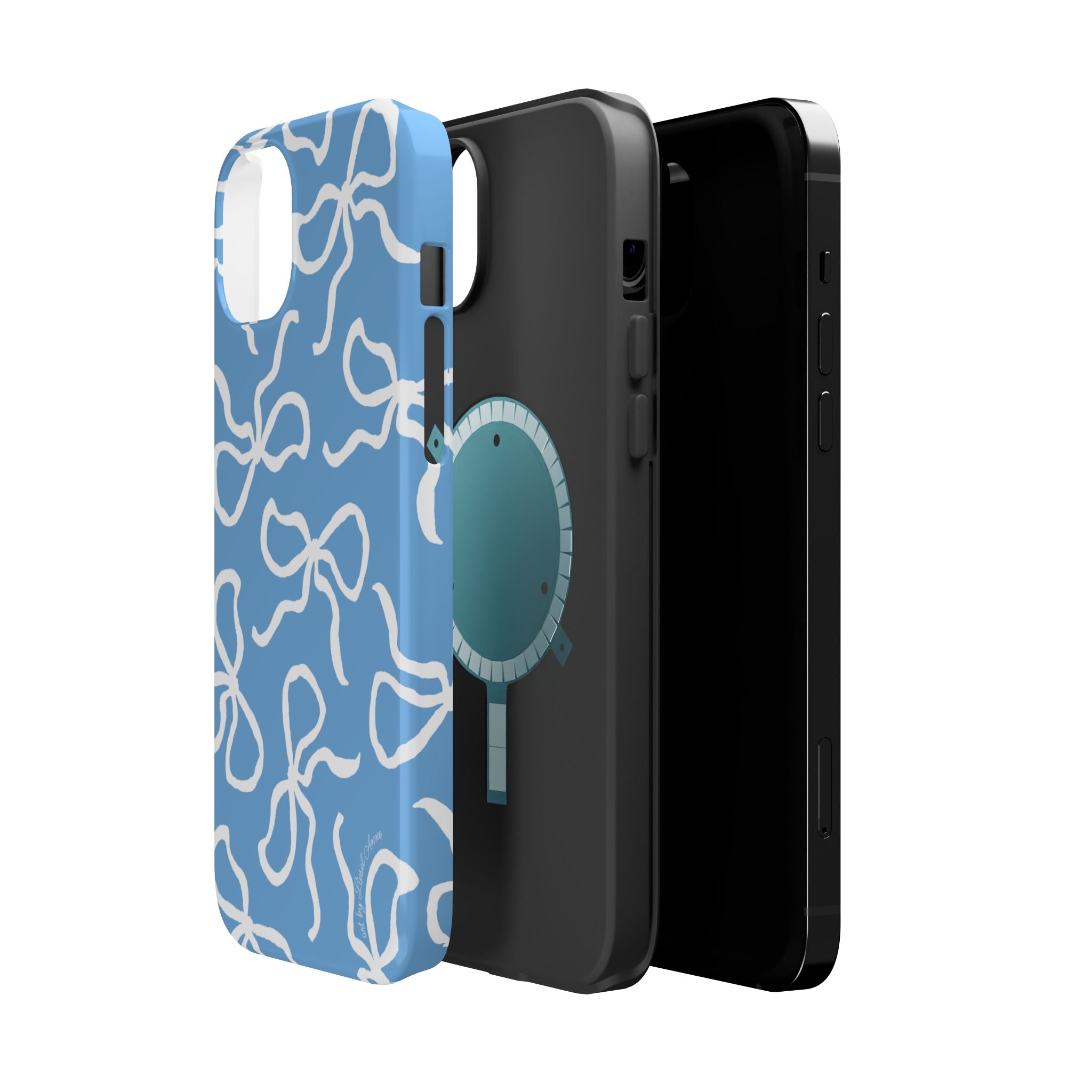Blue & White Bows MagSafe Tough Case [iPhone 13 - iPhone 16]