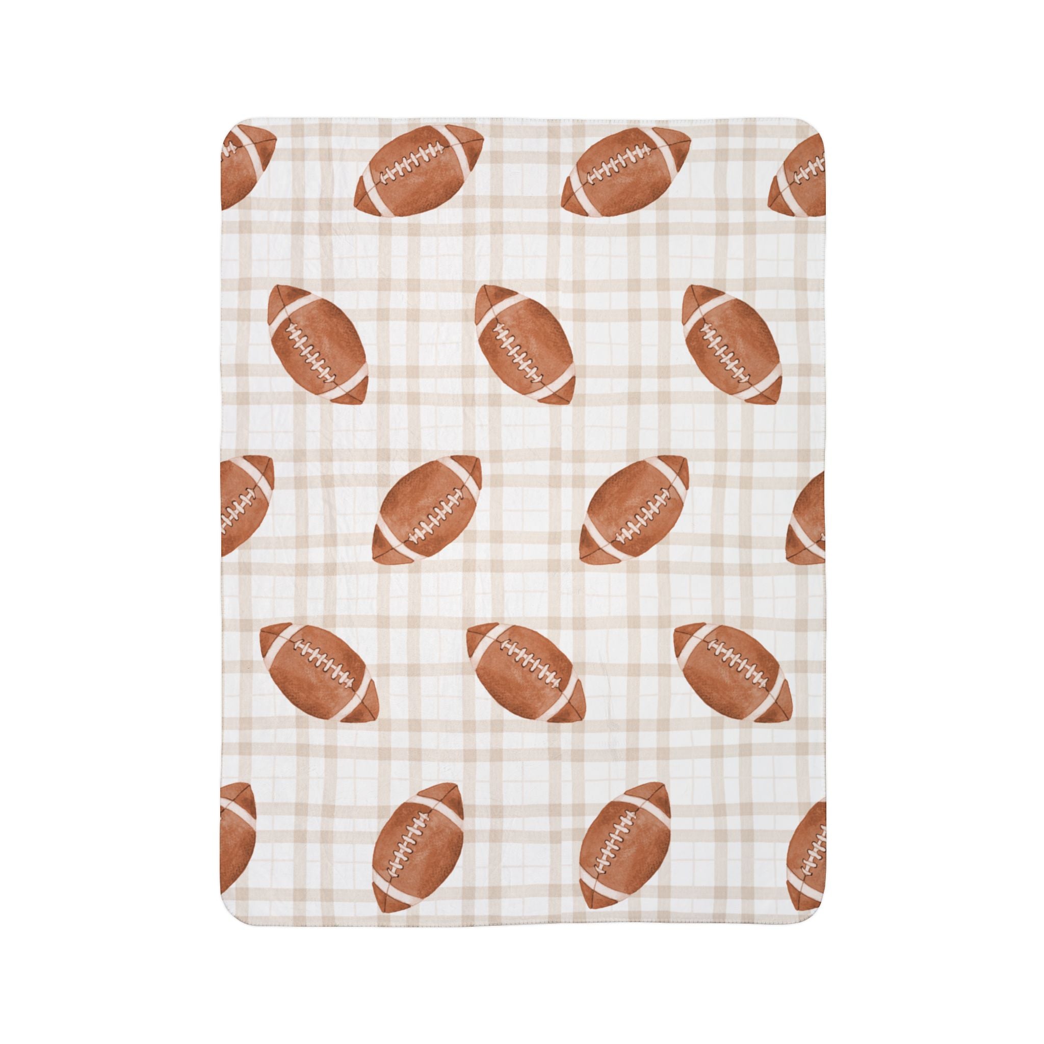 Football Game Day Sherpa Plaid Blanket