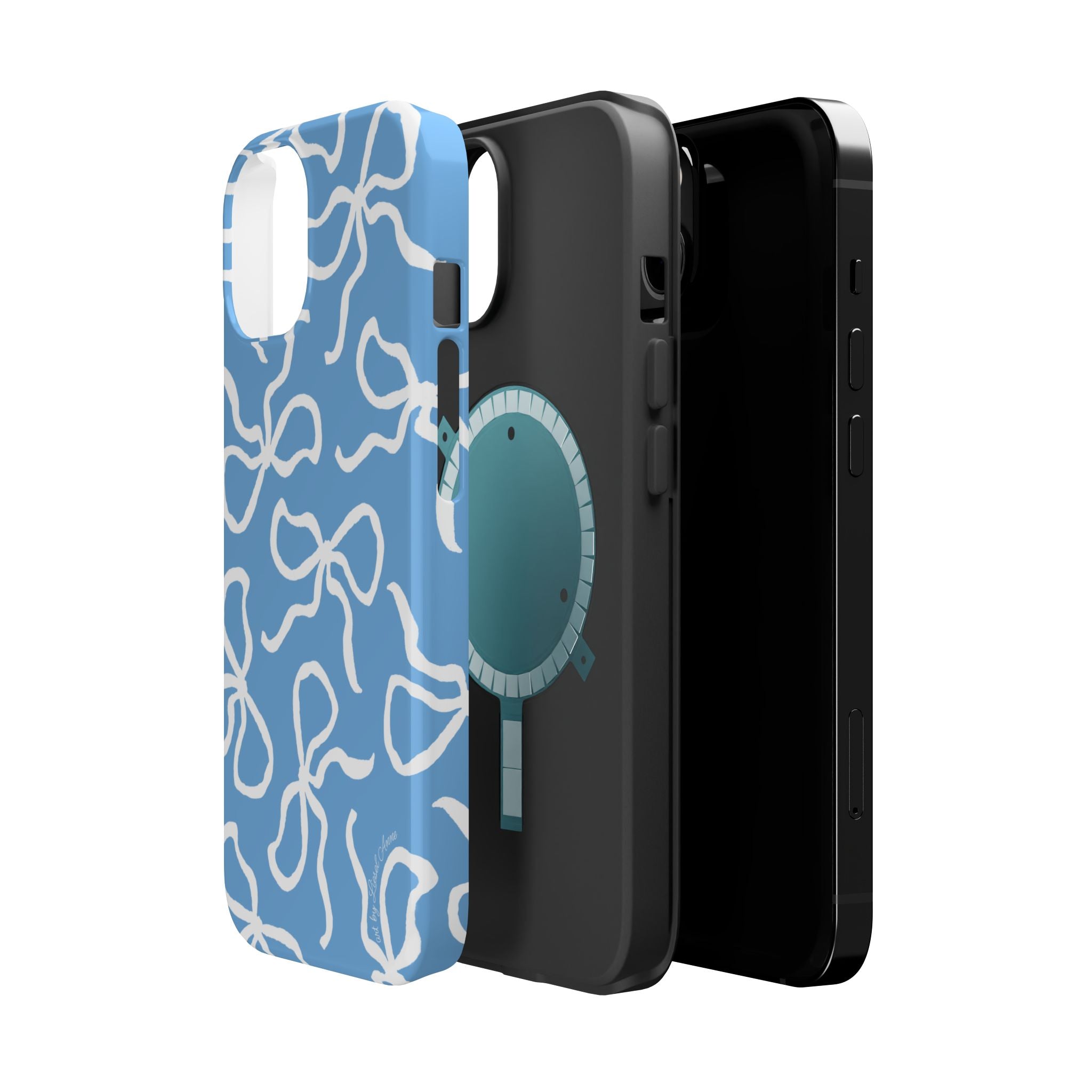 Blue & White Bows MagSafe Tough Case [iPhone 13 - iPhone 16]