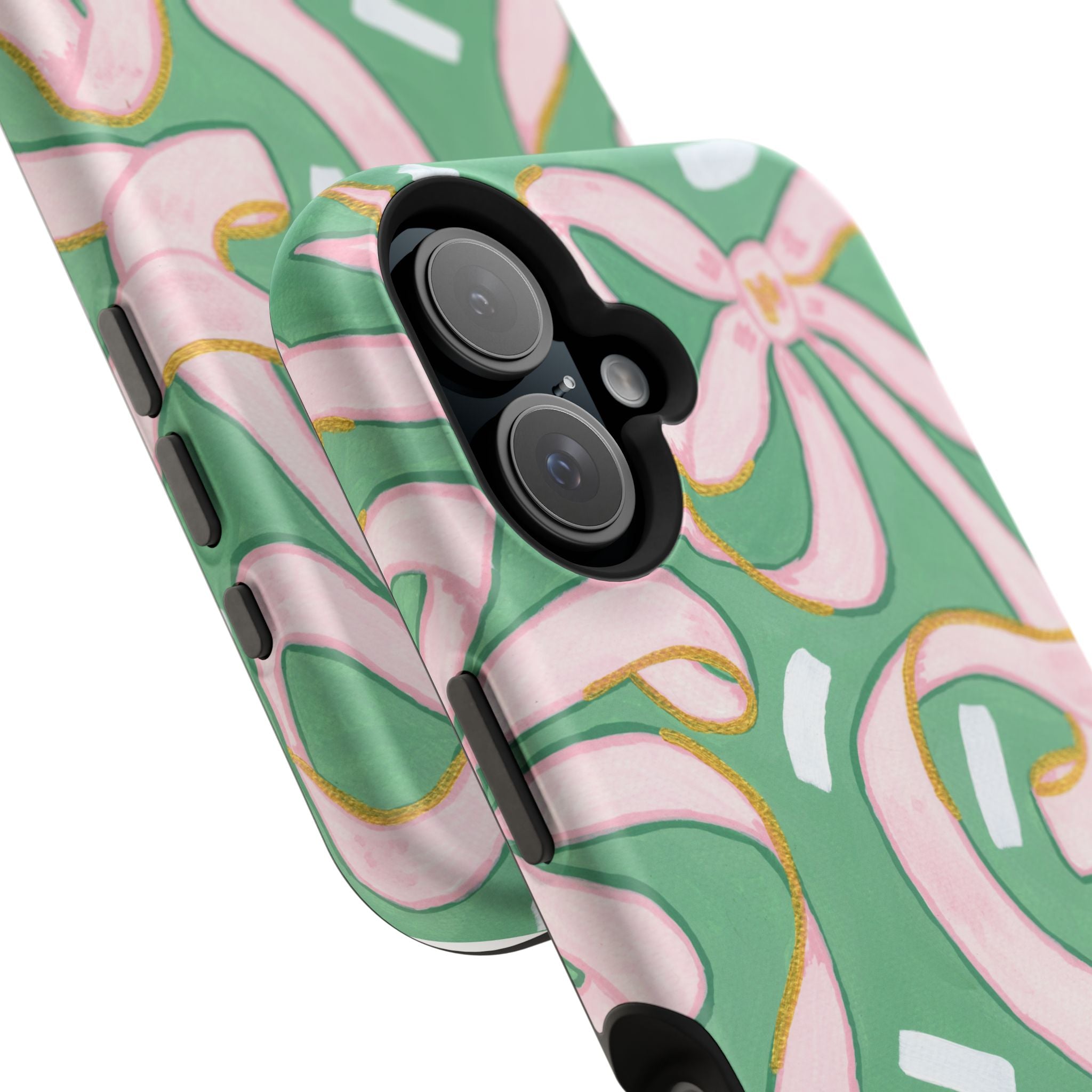 Pink & Green Bows MagSafe Tough Case [iPhone 13 - iPhone 16]