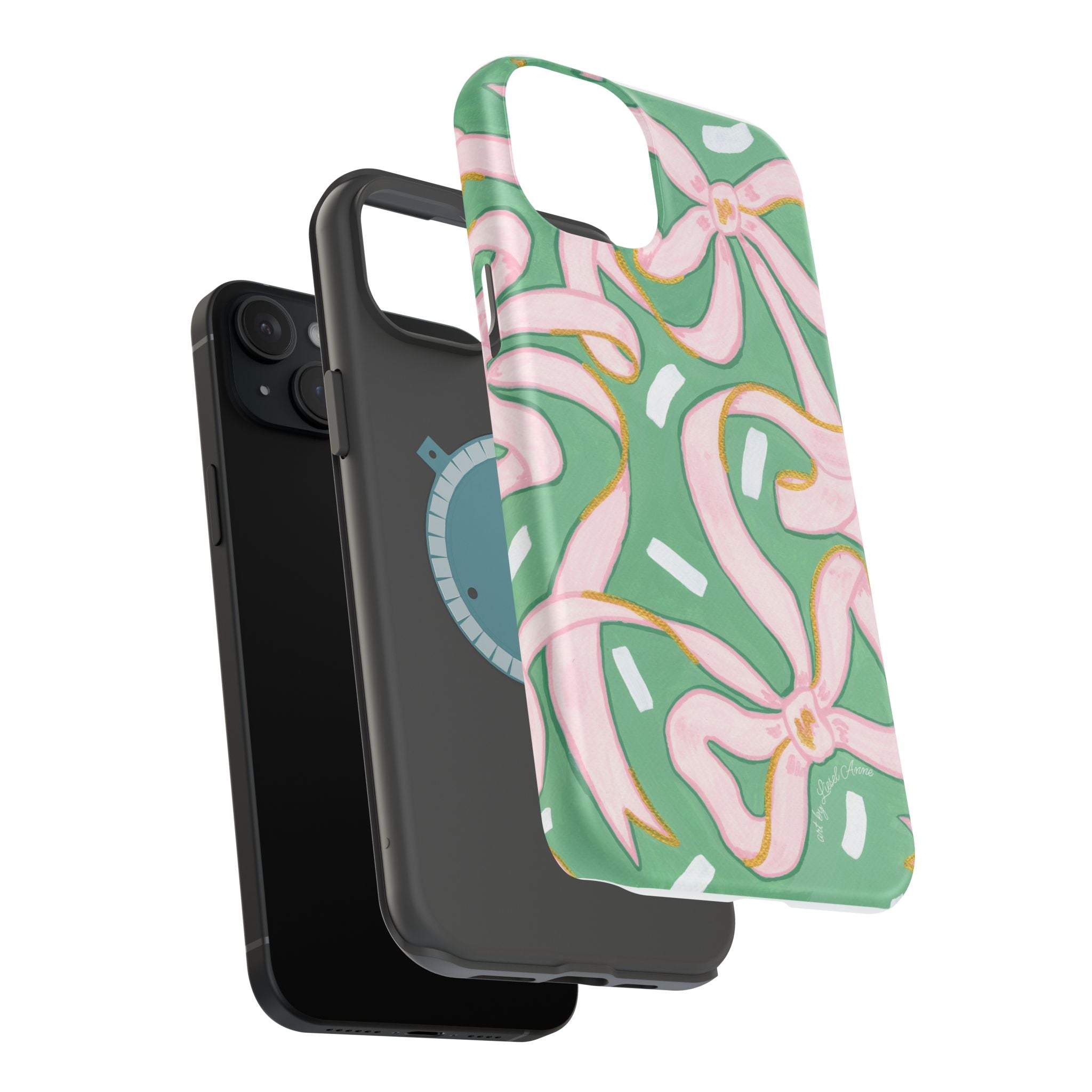 Pink & Green Bows MagSafe Tough Case [iPhone 13 - iPhone 16]