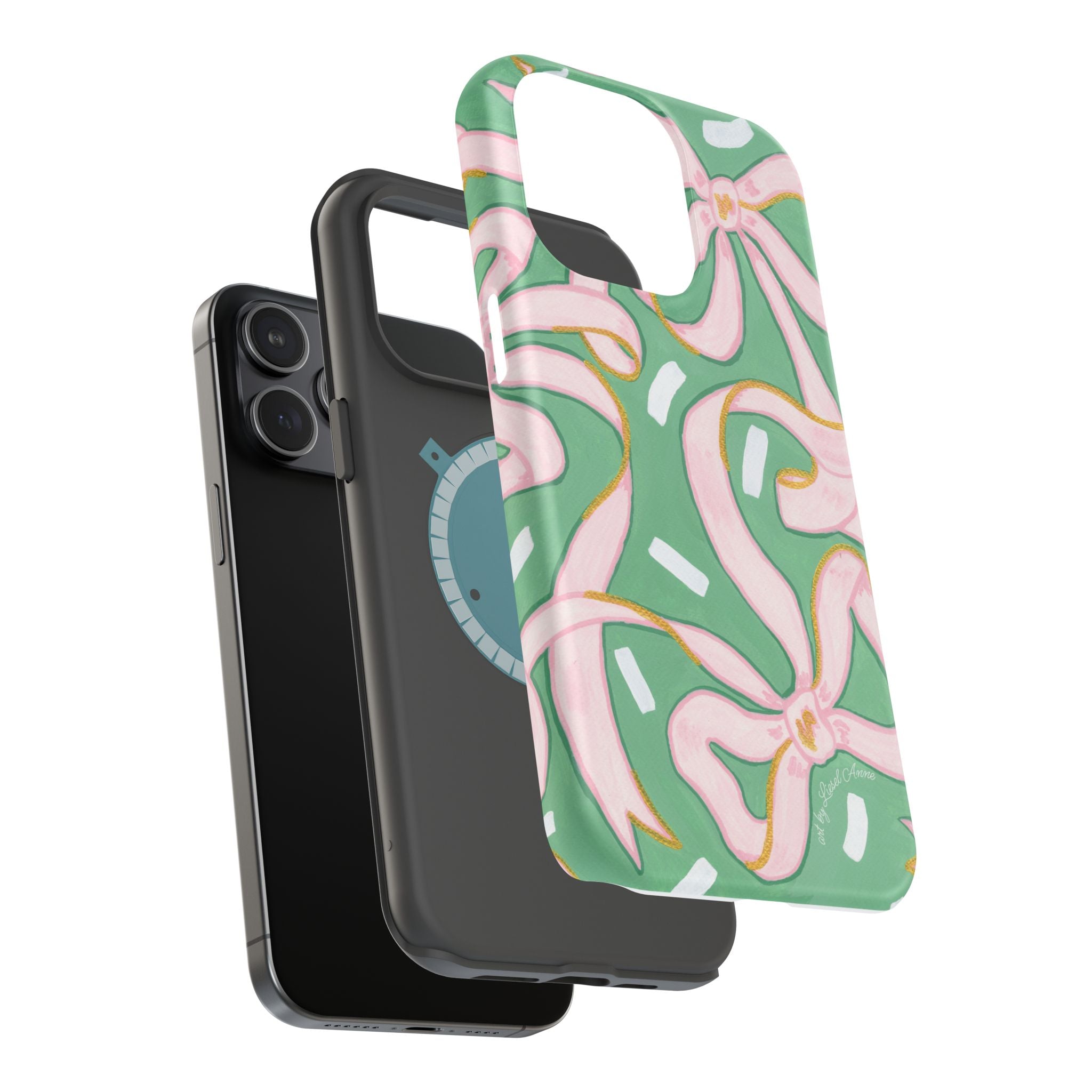 Pink & Green Bows MagSafe Tough Case [iPhone 13 - iPhone 16]