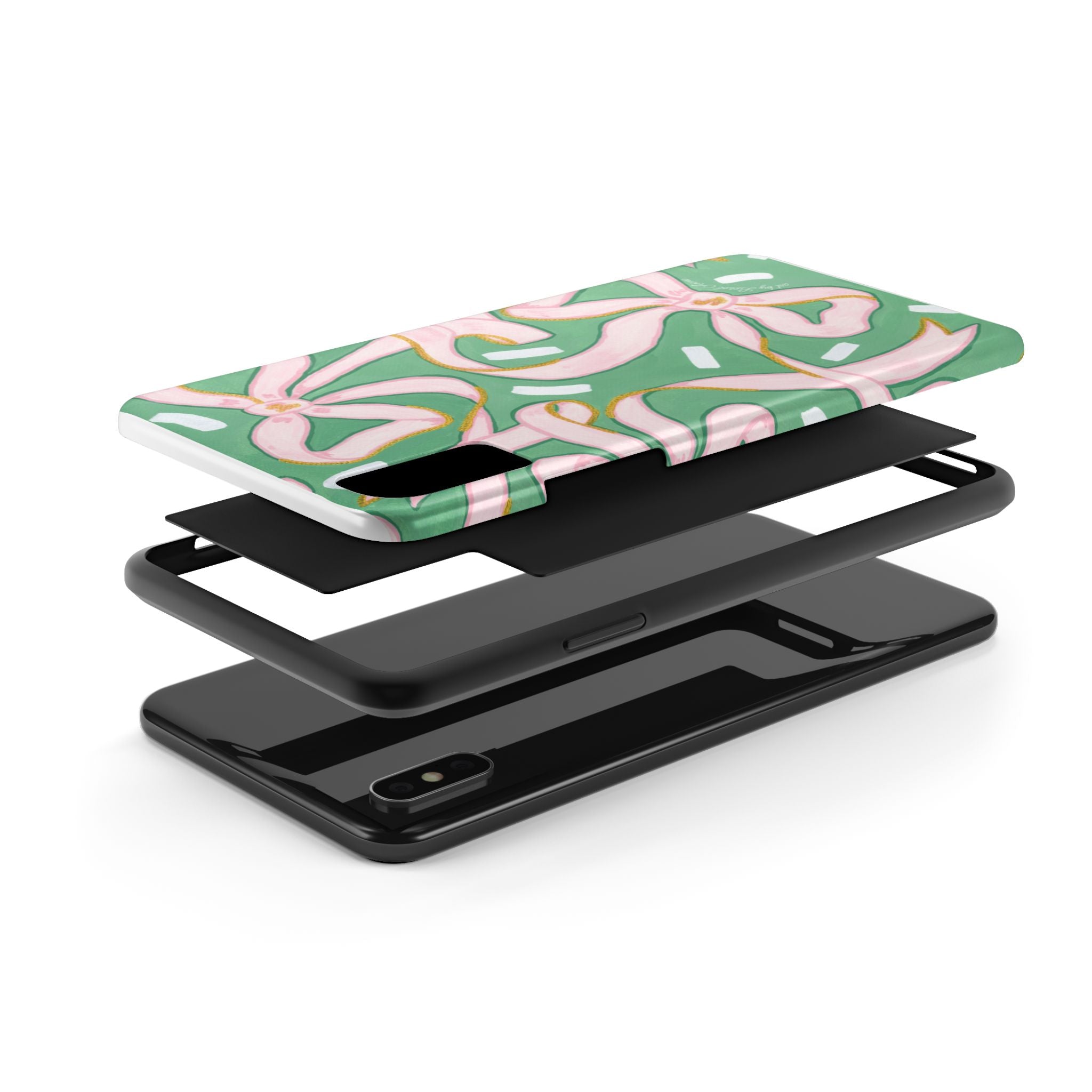 Pink and Green Bows Tough Case [iPhone 14 - iPhone 11]