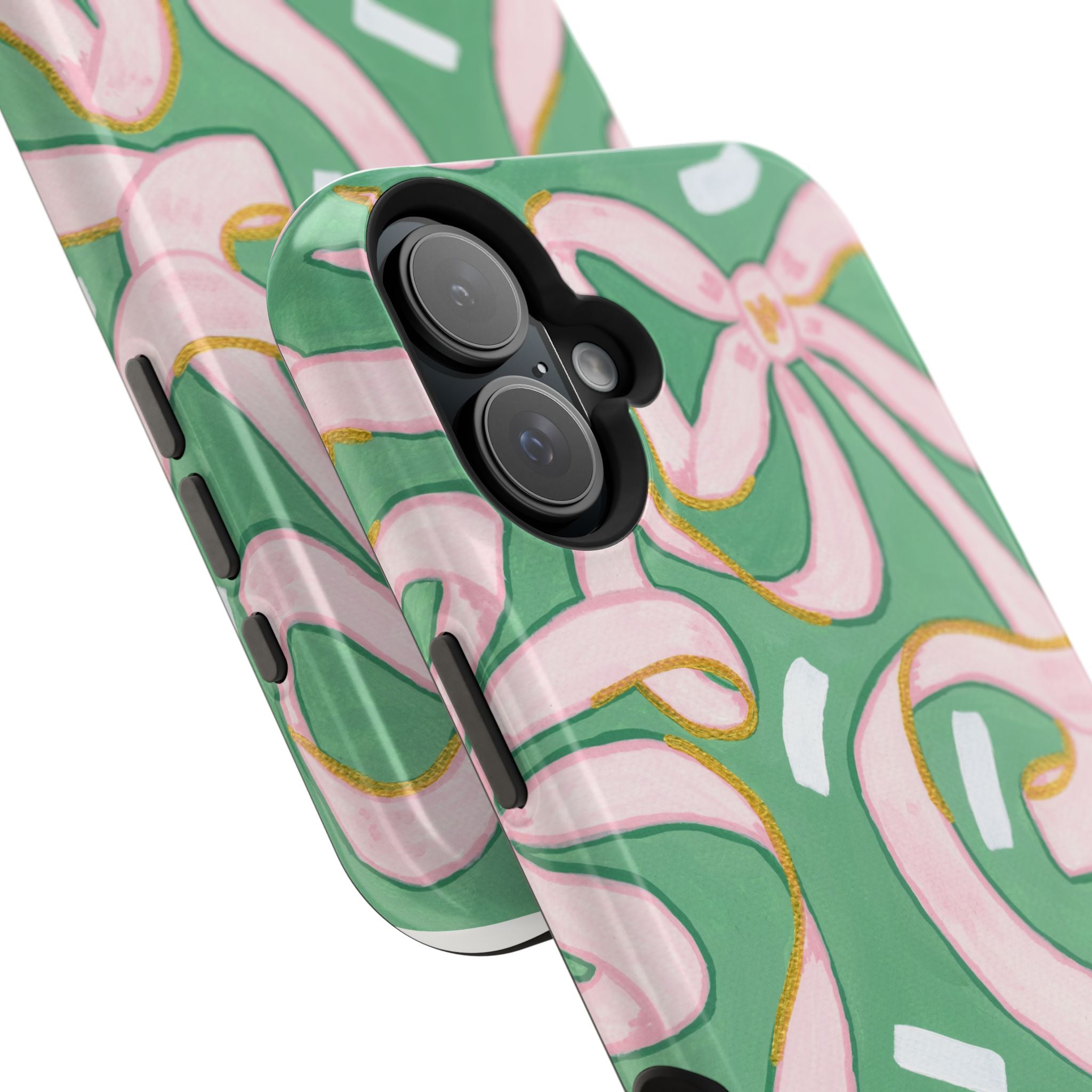 Pink & Green Bows MagSafe Tough Case [iPhone 13 - iPhone 16]
