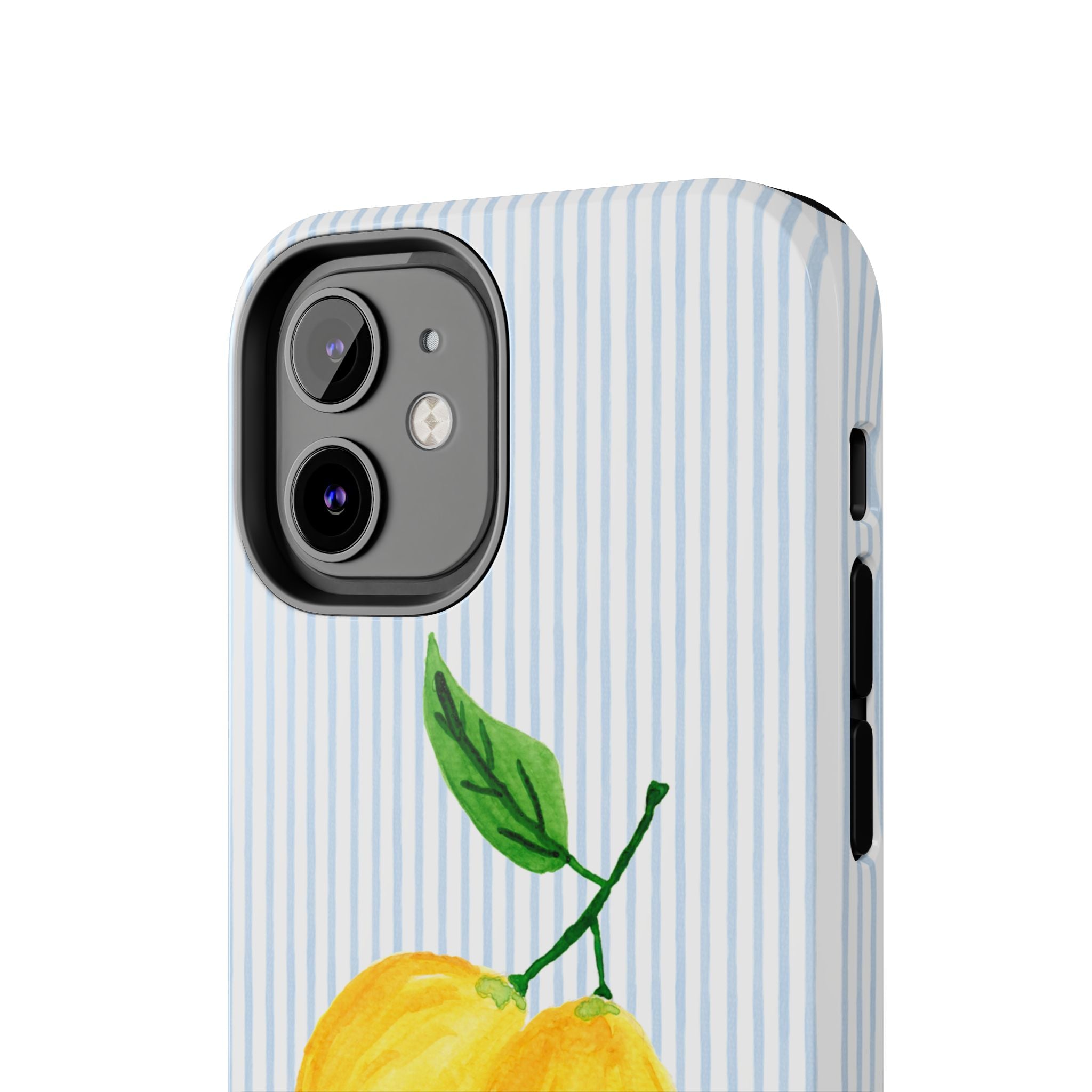 Lemon Stripe Monogrammed Tough Case [iPhone 14 - iPhone 11]