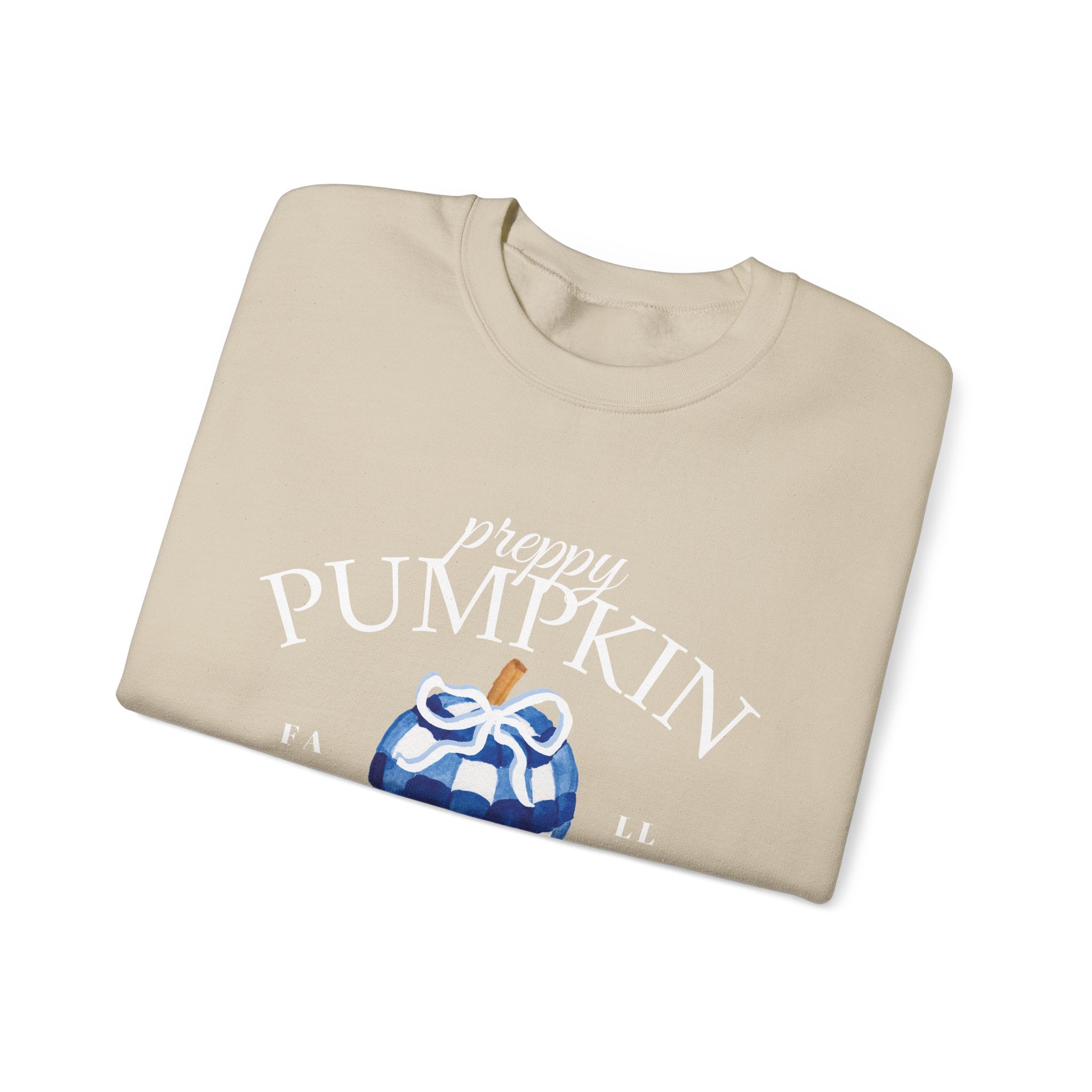 Preppy Pumpkin Sweatshirt [Cozy Fall Crewneck & Gingham Pumpkin]