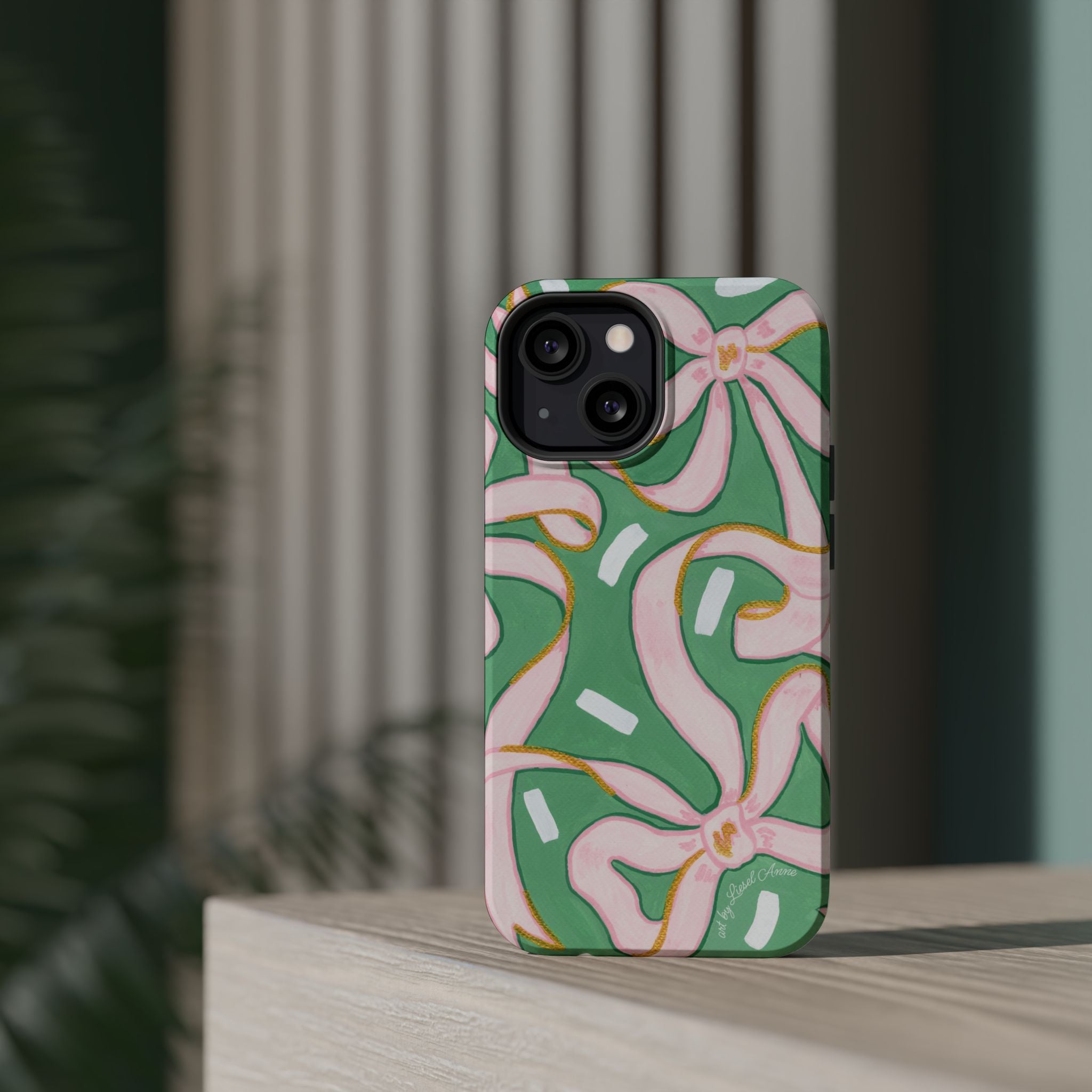 Pink & Green Bows MagSafe Tough Case [iPhone 13 - iPhone 16]