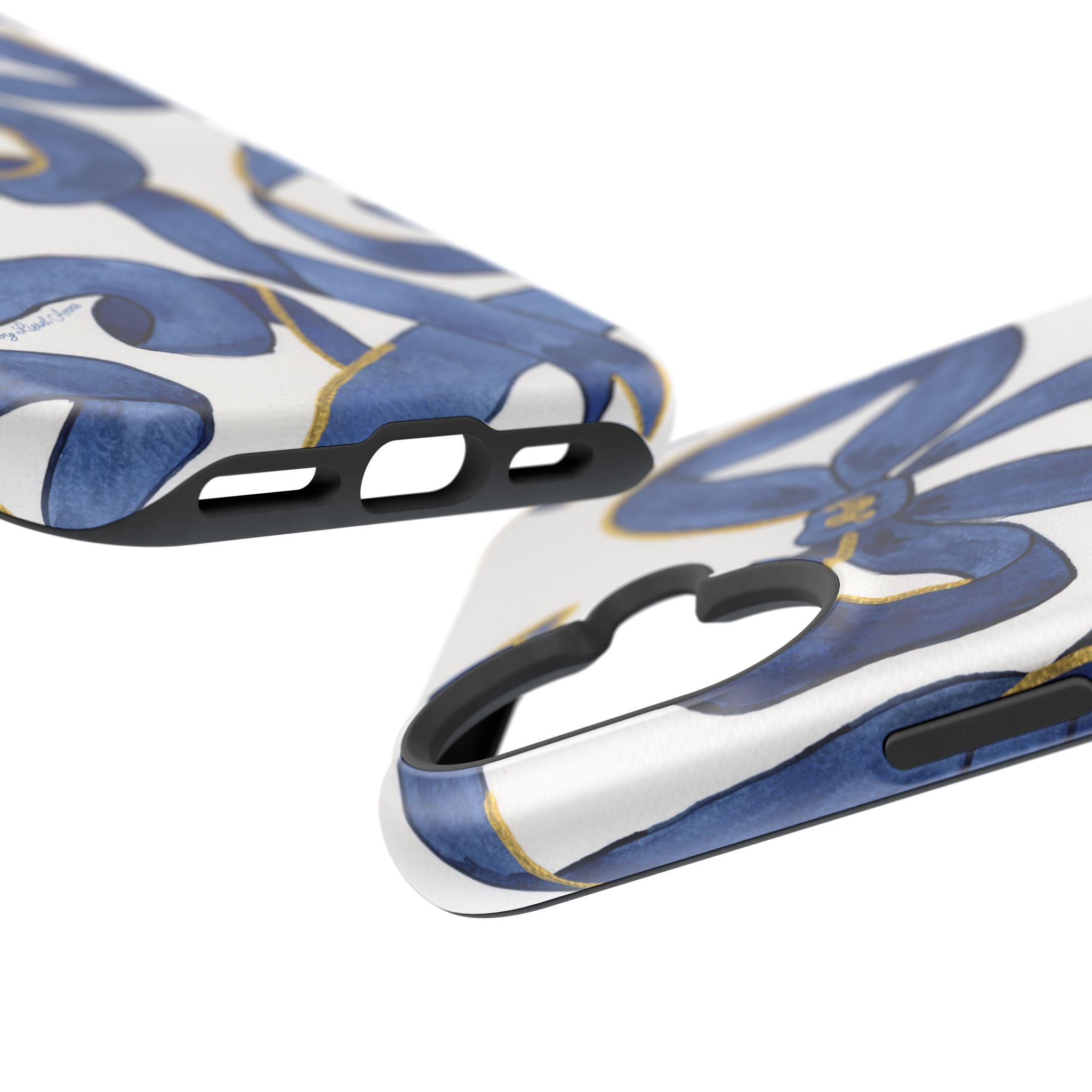 Navy Blue & White Bows MagSafe Tough Case [iPhone 13 - iPhone 16]