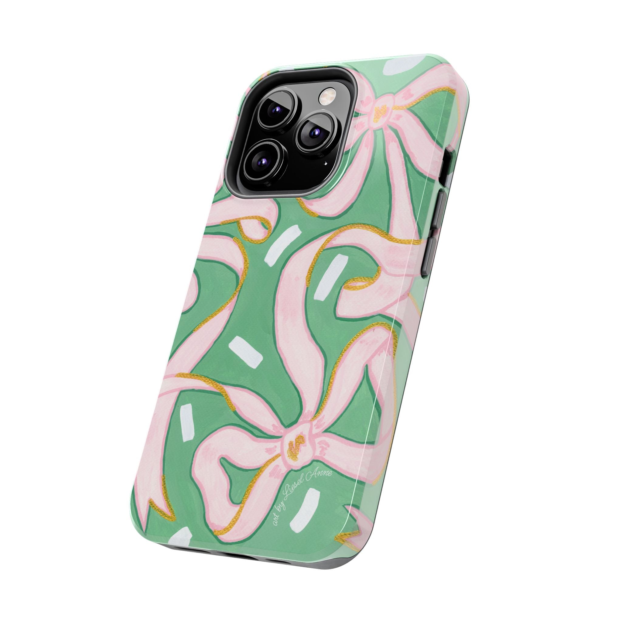 Pink and Green Bows Tough Case [iPhone 14 - iPhone 11]