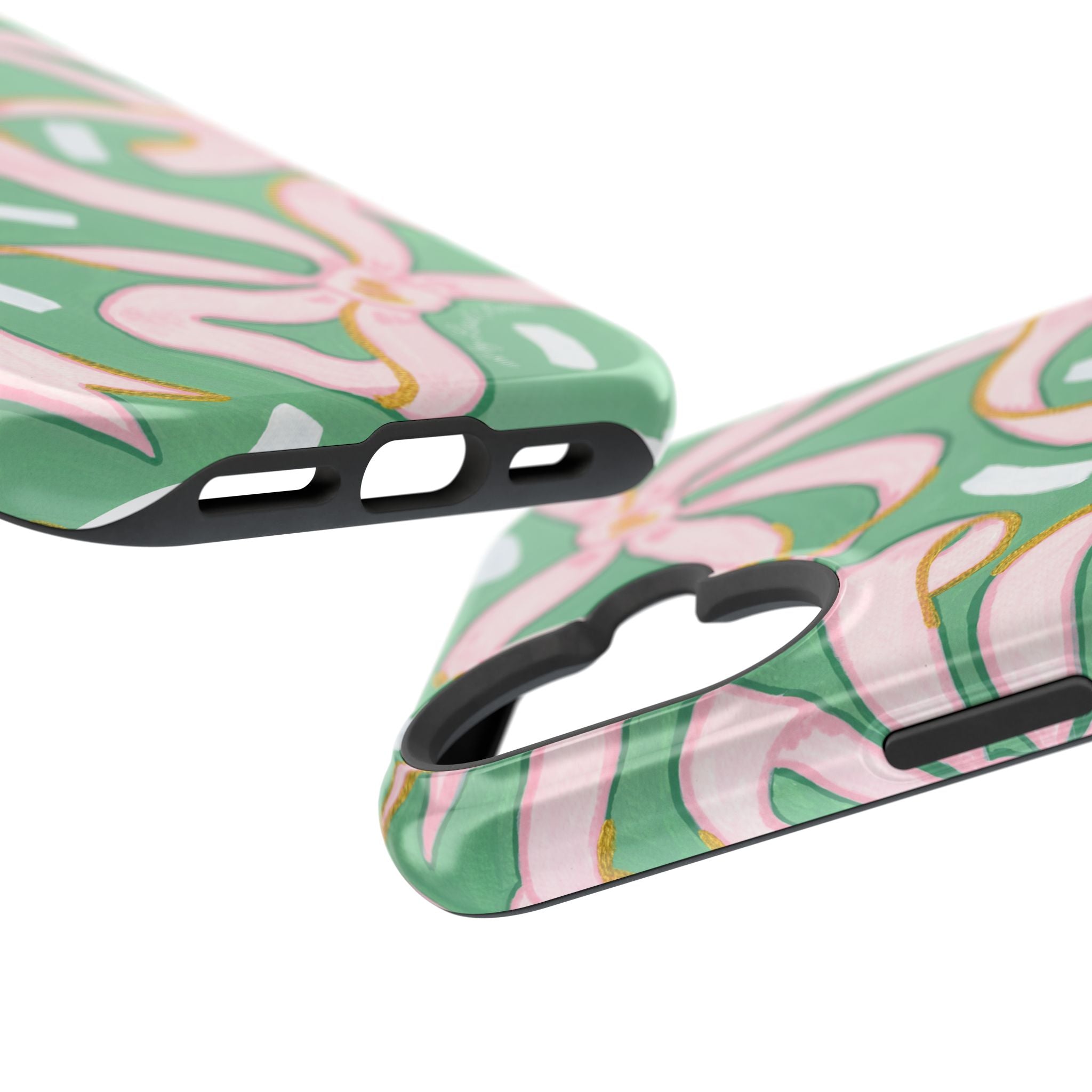 Pink & Green Bows MagSafe Tough Case [iPhone 13 - iPhone 16]
