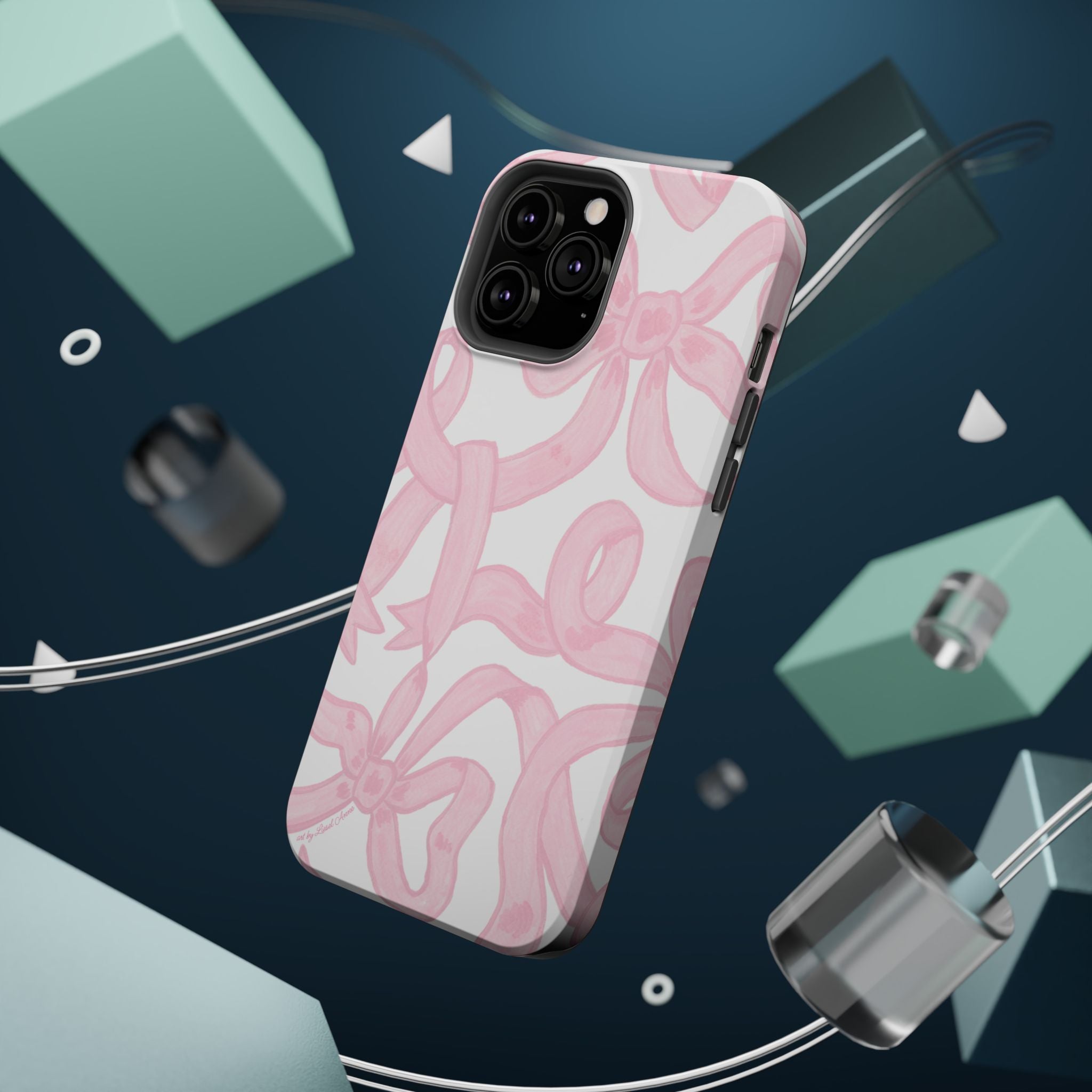 Pink & White Bows MagSafe Tough Case  [iPhone 13 - iPhone 16]