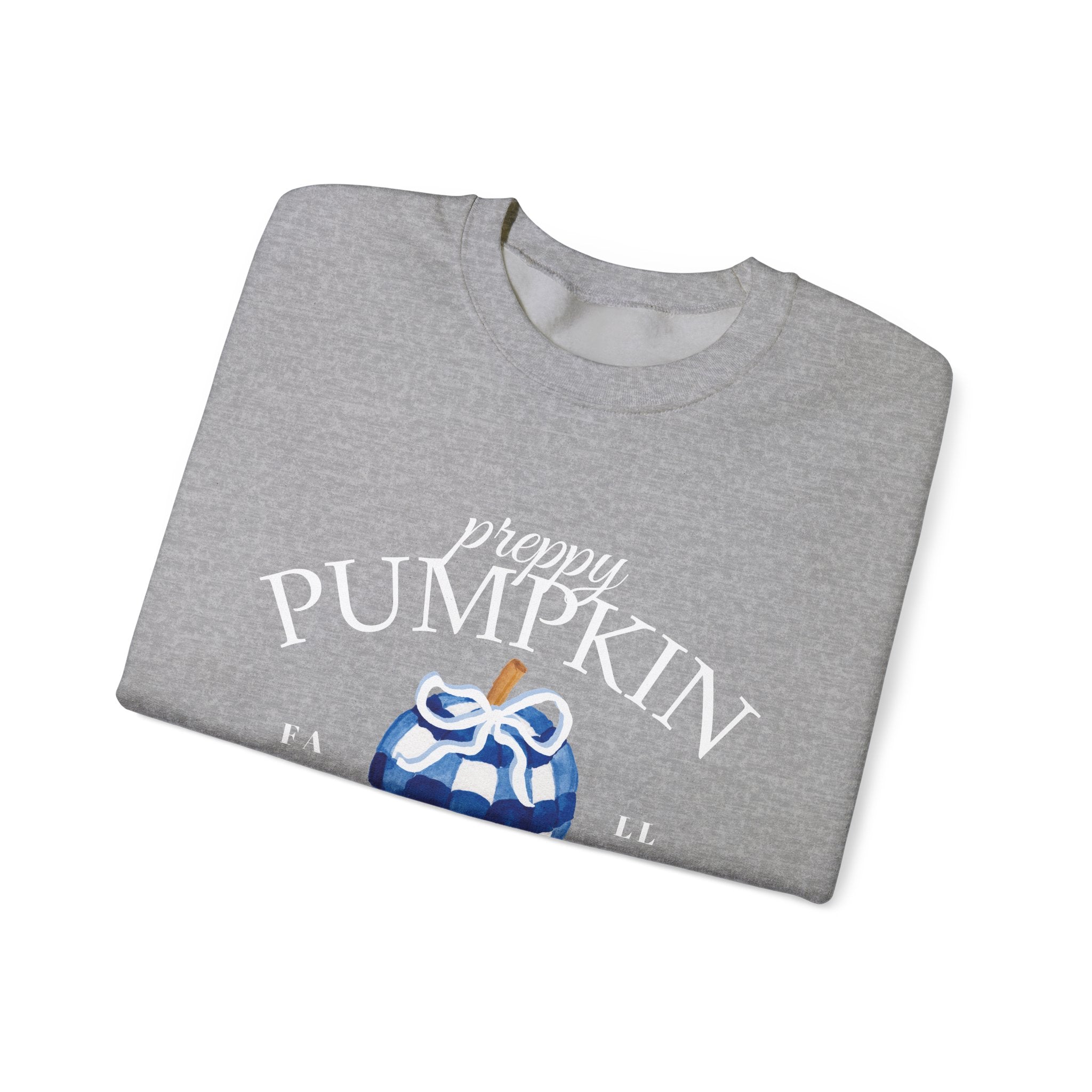 Preppy Pumpkin Sweatshirt [Cozy Fall Crewneck & Gingham Pumpkin]
