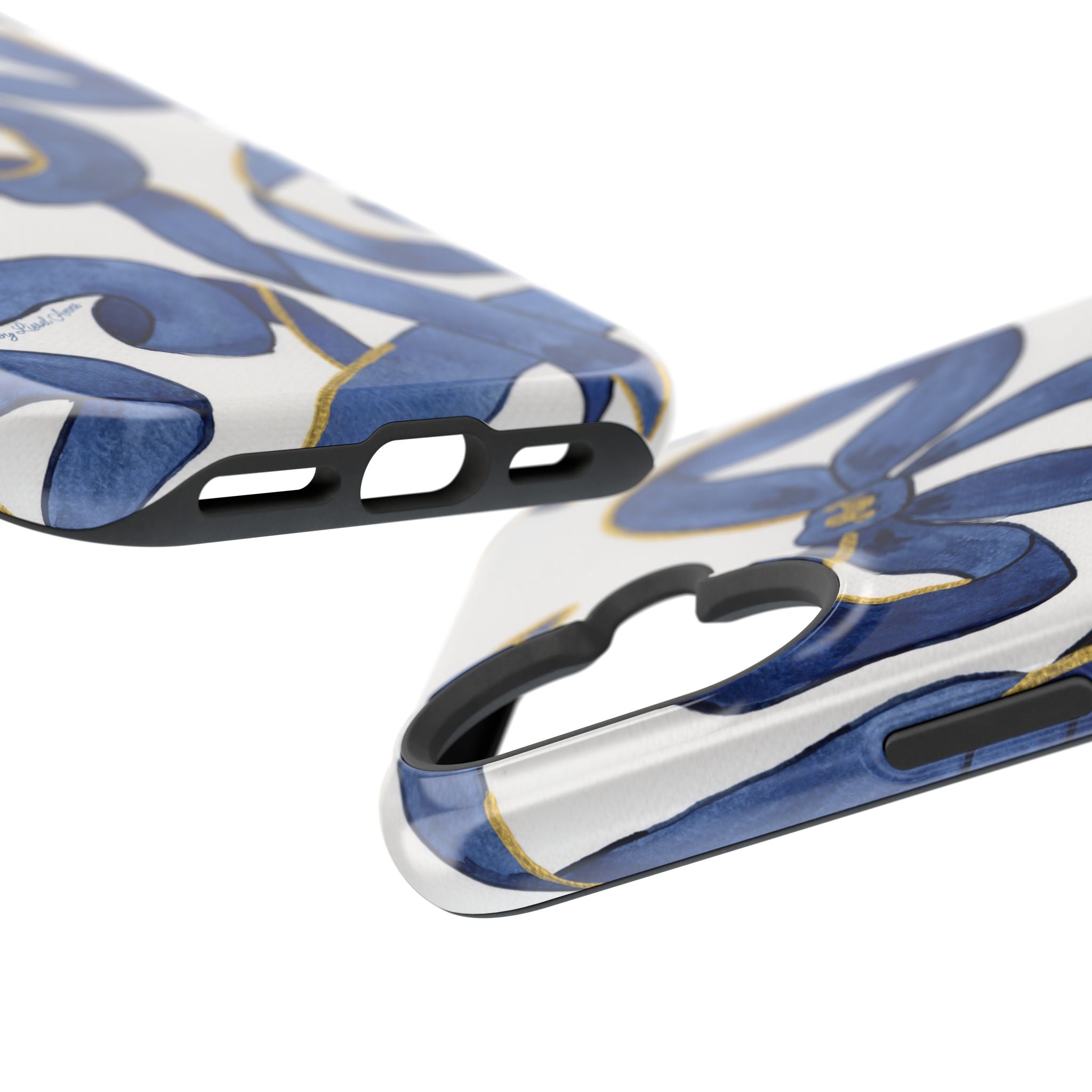Navy Blue & White Bows MagSafe Tough Case [iPhone 13 - iPhone 16]