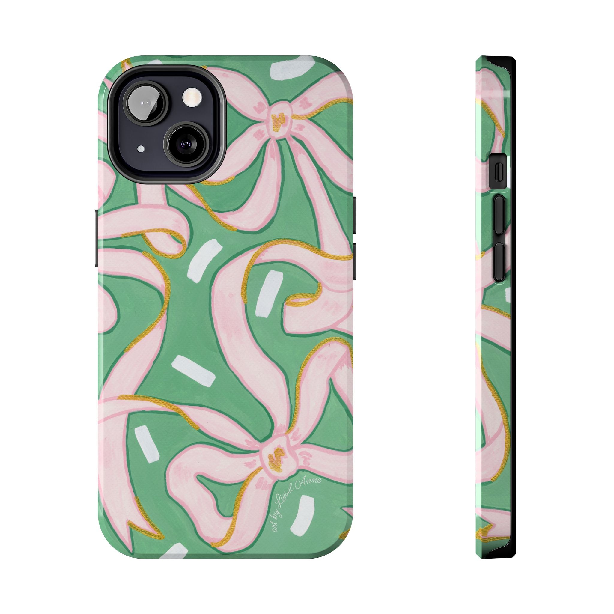 Pink and Green Bows Tough Case [iPhone 14 - iPhone 11]