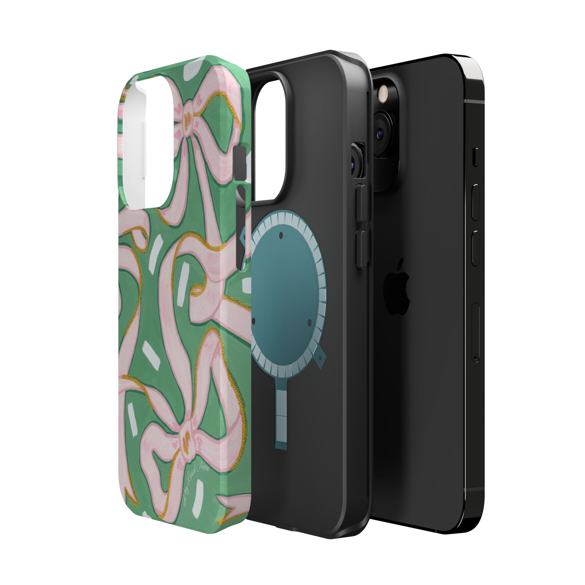 Pink & Green Bows MagSafe Tough Case [iPhone 13 - iPhone 16]