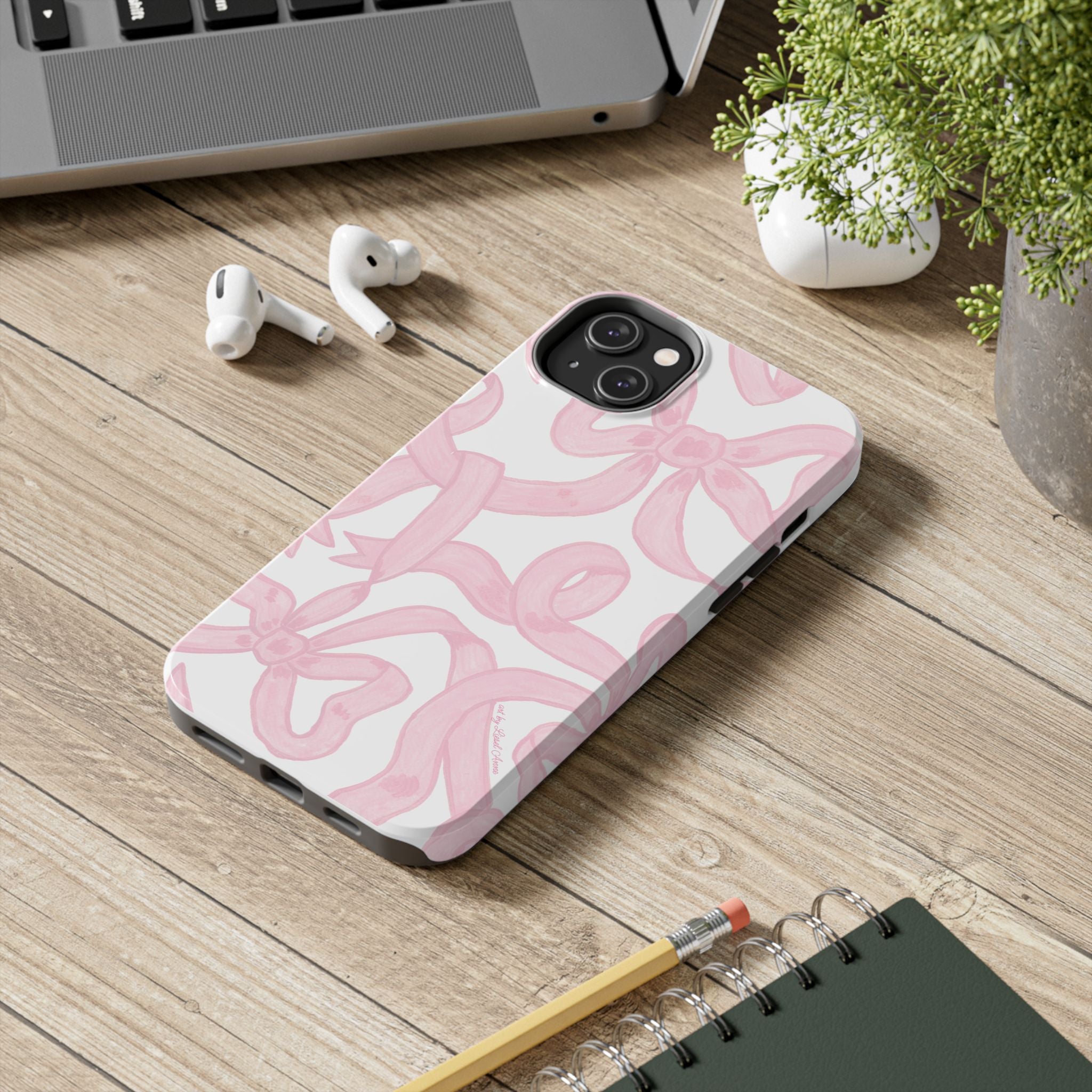 Pink Bows Phone Case - Tough Dual Layer Protection for iPhone 11 to 14